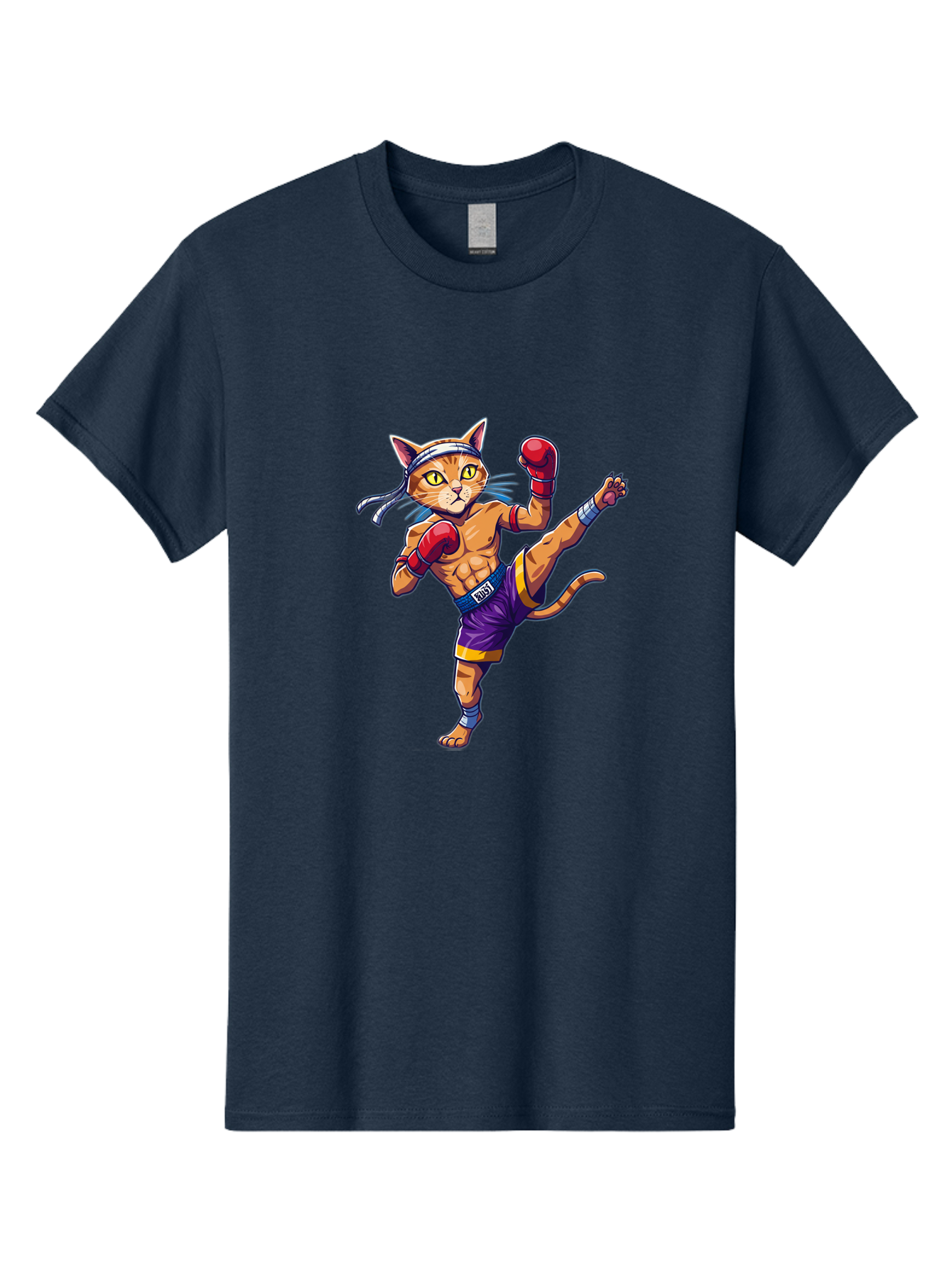 Muay-Thai-Cat-4 Men'S Graphic Tee, 100% Cotton, Comfortable Casual Summer Wear, Machine Washable, Vintage Camera, Old Camera, Antique Camera, Black Camera, Classic Photography, Photography Equipment, Nostalgic Device, Film Camera, Camera Art Bam944 3