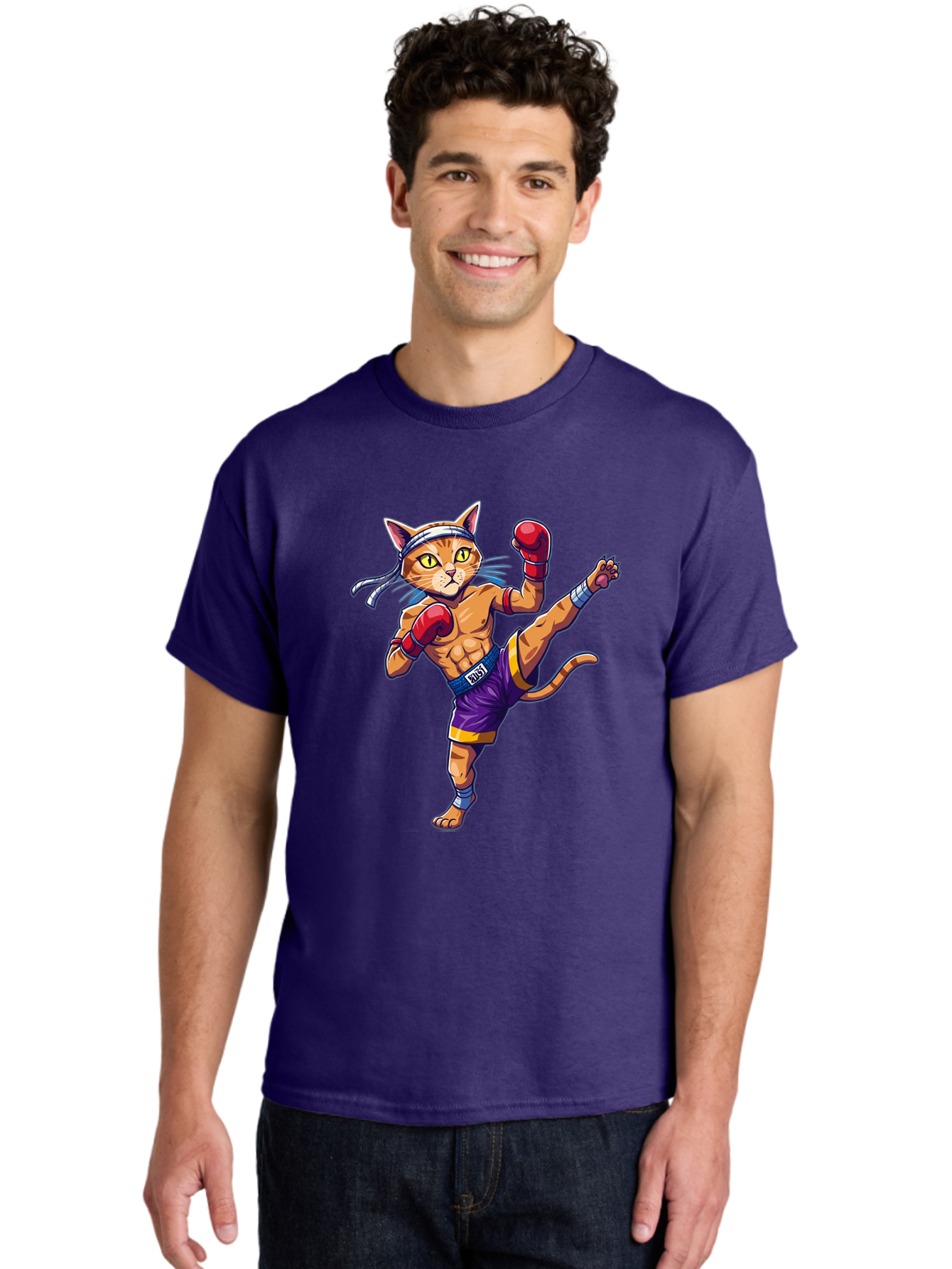 Muay-Thai-Cat-4 Men'S Graphic Tee, 100% Cotton, Comfortable Casual Summer Wear, Machine Washable, Vintage Camera, Old Camera, Antique Camera, Black Camera, Classic Photography, Photography Equipment, Nostalgic Device, Film Camera, Camera Art Bam944 25