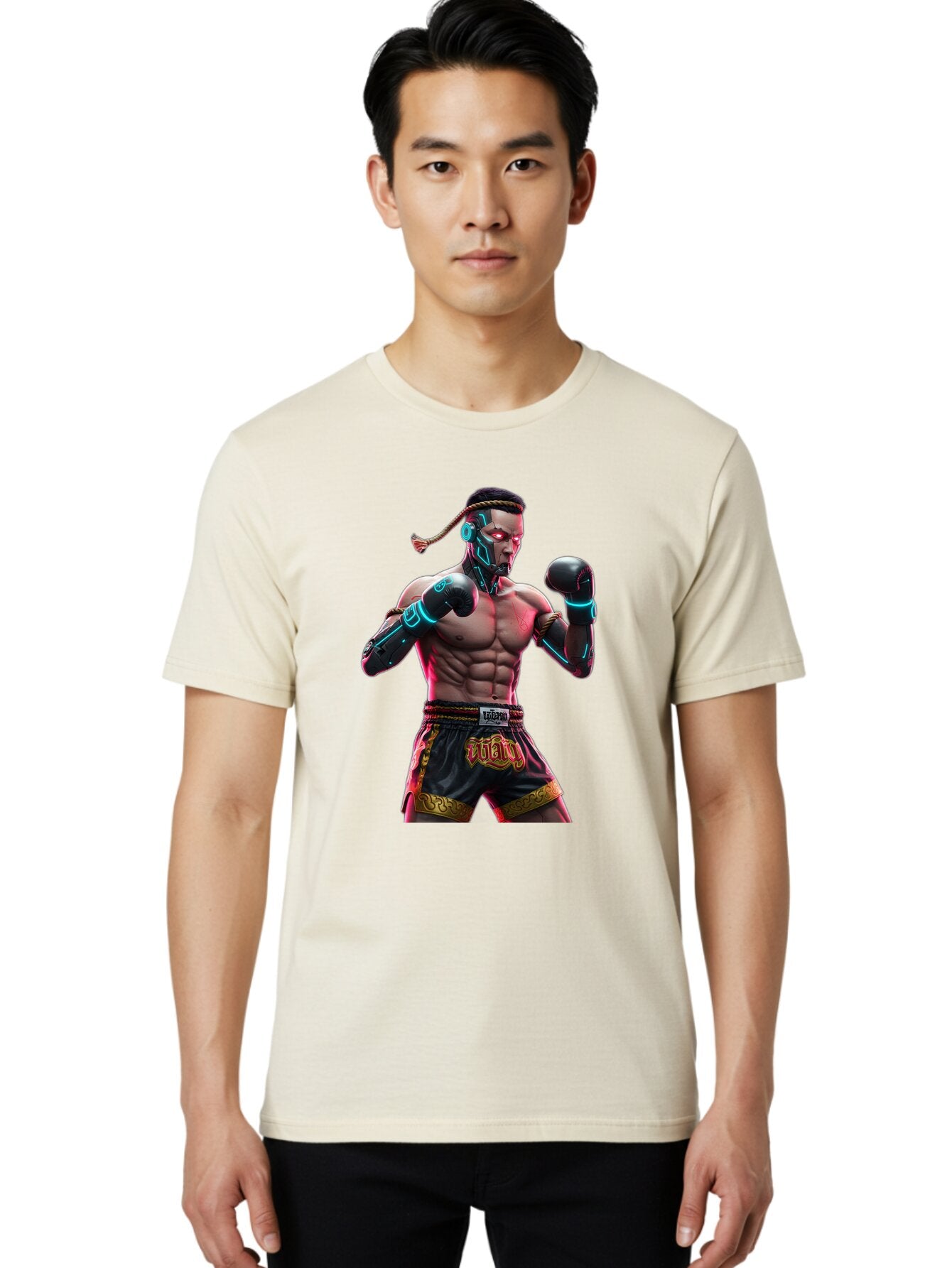 Muay-Thai-Fighter-6 Men'S Graphic Tee, 100% Cotton, Comfortable Casual Summer Wear, Machine Washable, Vintage Camera, Old Camera, Antique Camera, Black Camera, Classic Photography, Photography Equipment, Nostalgic Device, Film Camera, Bam951 22
