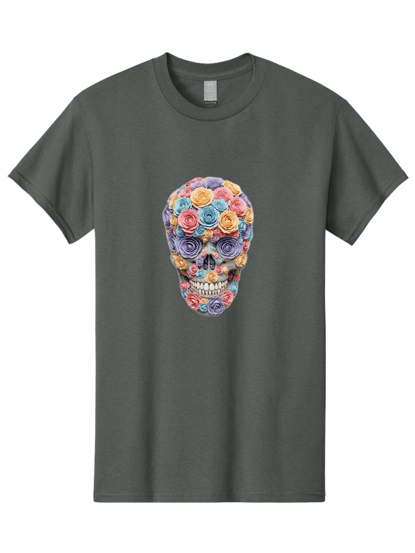 Multicolor-Floral-Skull-1 Men'S Graphic Tee, 100% Cotton, Comfortable Casual Summer Wear, Machine Washable, Vintage Camera, Old Camera, Antique Camera, Black Camera, Classic Photography, Photography Equipment, Nostalgic Device, Film Camera, Bam957 13