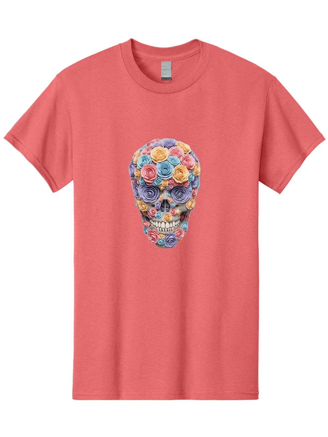Multicolor-Floral-Skull-1 Men'S Graphic Tee, 100% Cotton, Comfortable Casual Summer Wear, Machine Washable, Vintage Camera, Old Camera, Antique Camera, Black Camera, Classic Photography, Photography Equipment, Nostalgic Device, Film Camera, Bam957 15