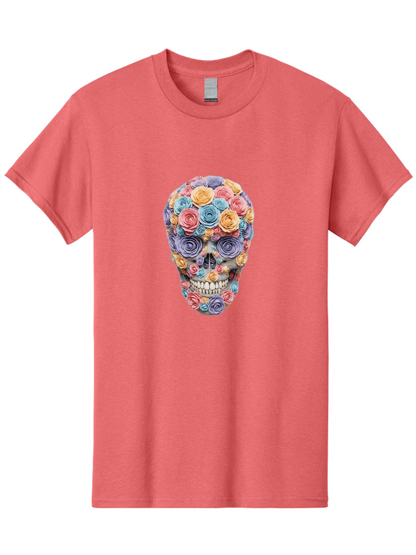 Multicolor-Floral-Skull-1 Men'S Graphic Tee, 100% Cotton, Comfortable Casual Summer Wear, Machine Washable, Vintage Camera, Old Camera, Antique Camera, Black Camera, Classic Photography, Photography Equipment, Nostalgic Device, Film Camera, Bam957