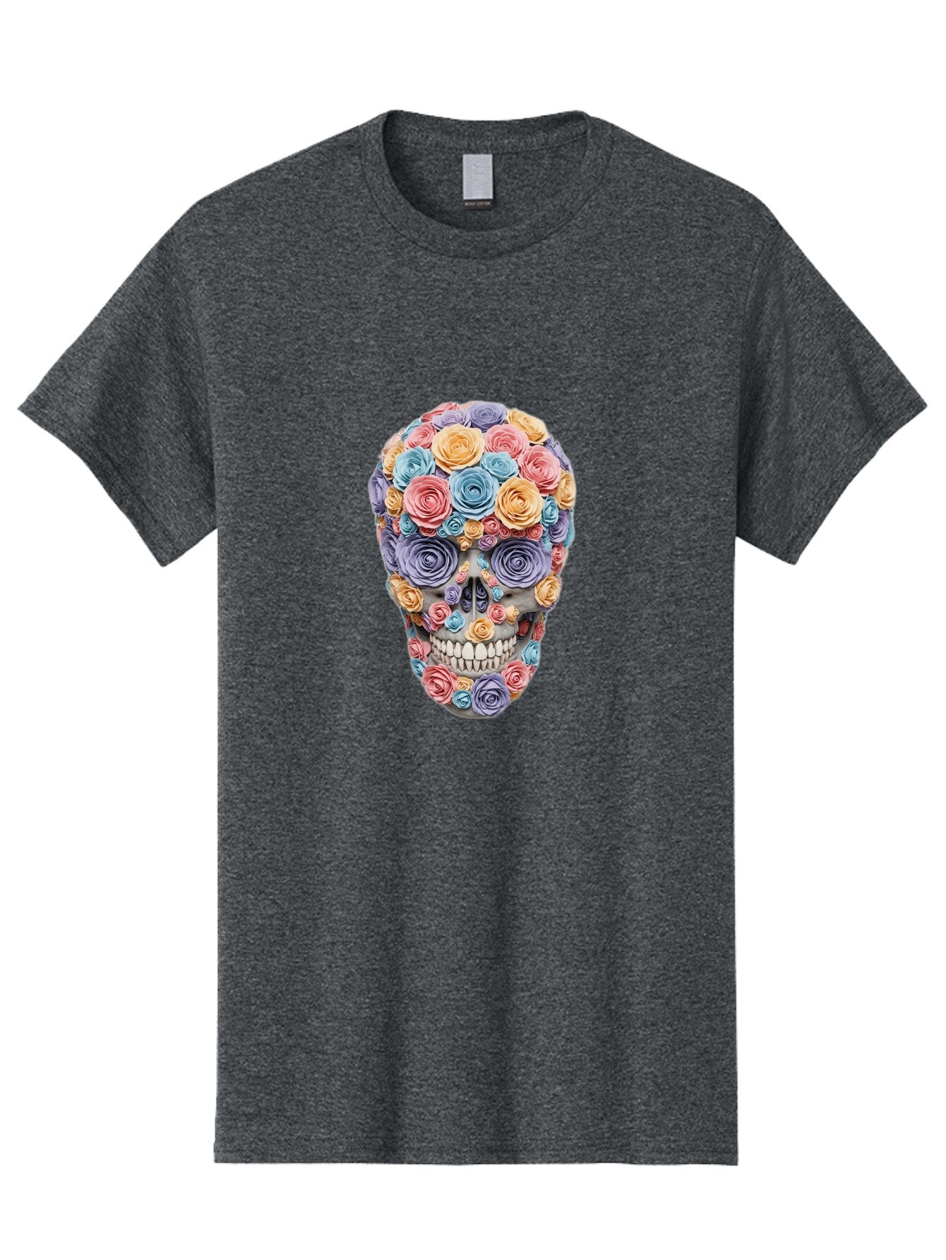 Multicolor-Floral-Skull-1 Men'S Graphic Tee, 100% Cotton, Comfortable Casual Summer Wear, Machine Washable, Vintage Camera, Old Camera, Antique Camera, Black Camera, Classic Photography, Photography Equipment, Nostalgic Device, Film Camera, Bam957 8