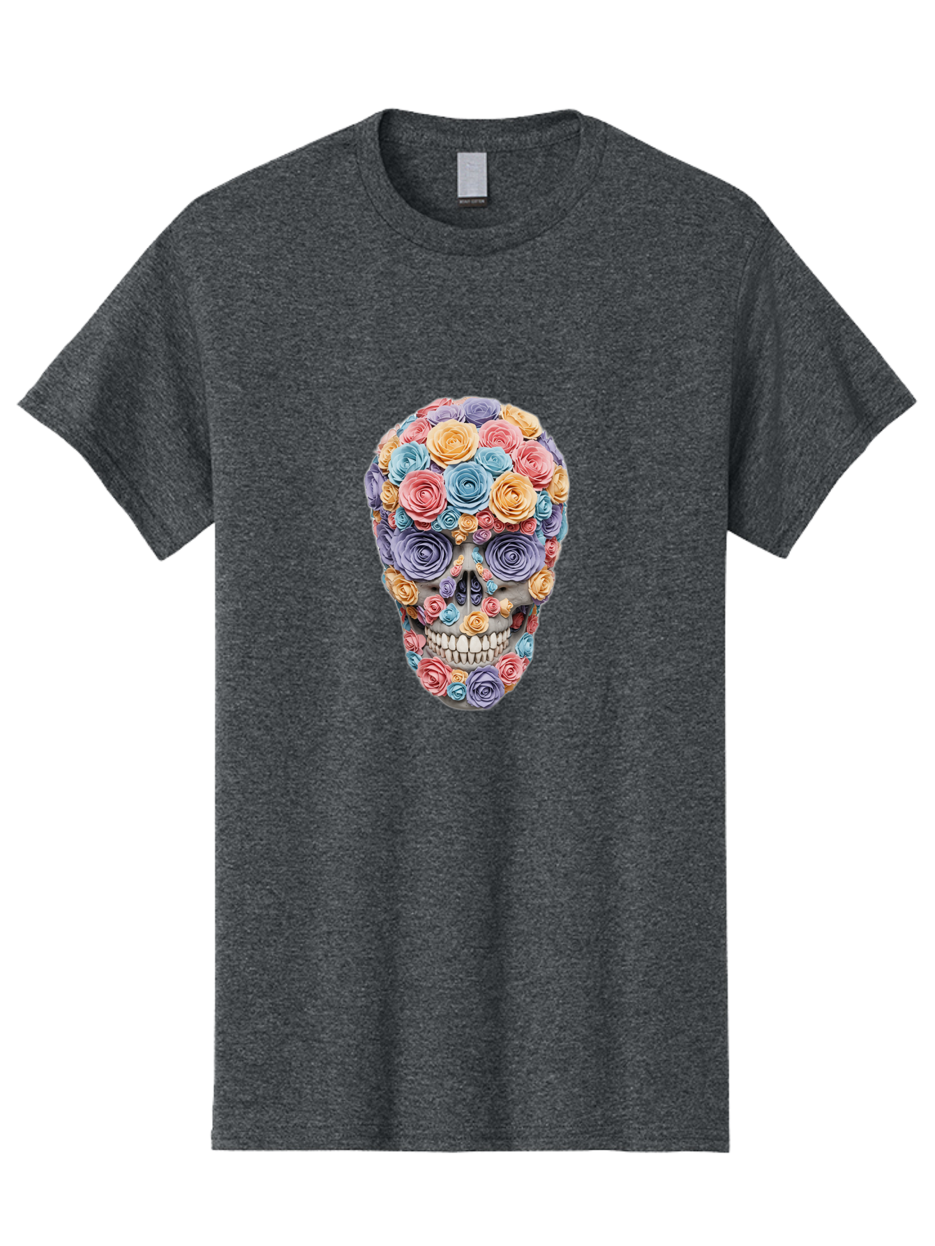 Multicolor-Floral-Skull-1 Men'S Graphic Tee, 100% Cotton, Comfortable Casual Summer Wear, Machine Washable, Vintage Camera, Old Camera, Antique Camera, Black Camera, Classic Photography, Photography Equipment, Nostalgic Device, Film Camera, Bam957 6
