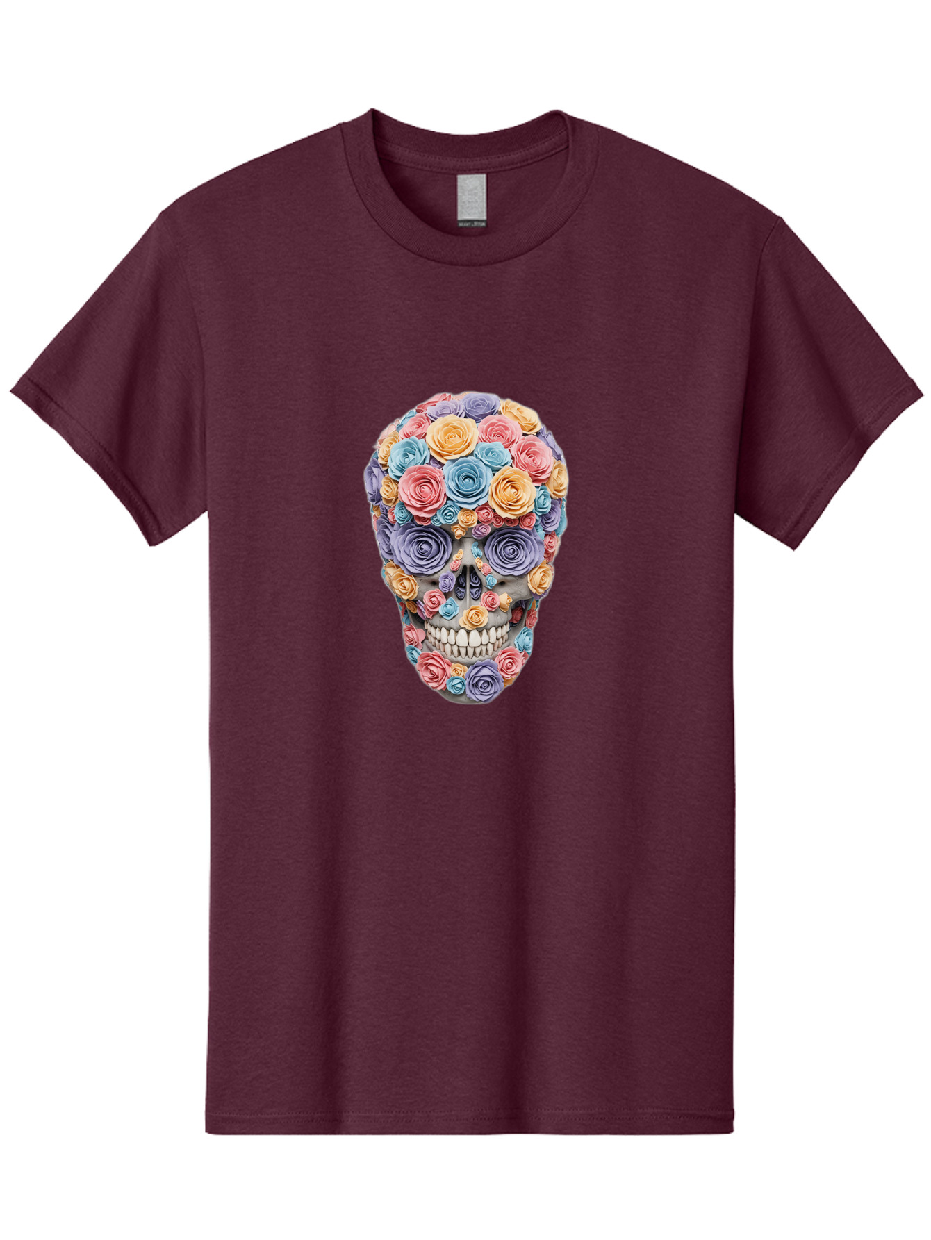 Multicolor-Floral-Skull-1 Men'S Graphic Tee, 100% Cotton, Comfortable Casual Summer Wear, Machine Washable, Vintage Camera, Old Camera, Antique Camera, Black Camera, Classic Photography, Photography Equipment, Nostalgic Device, Film Camera, Bam957 11