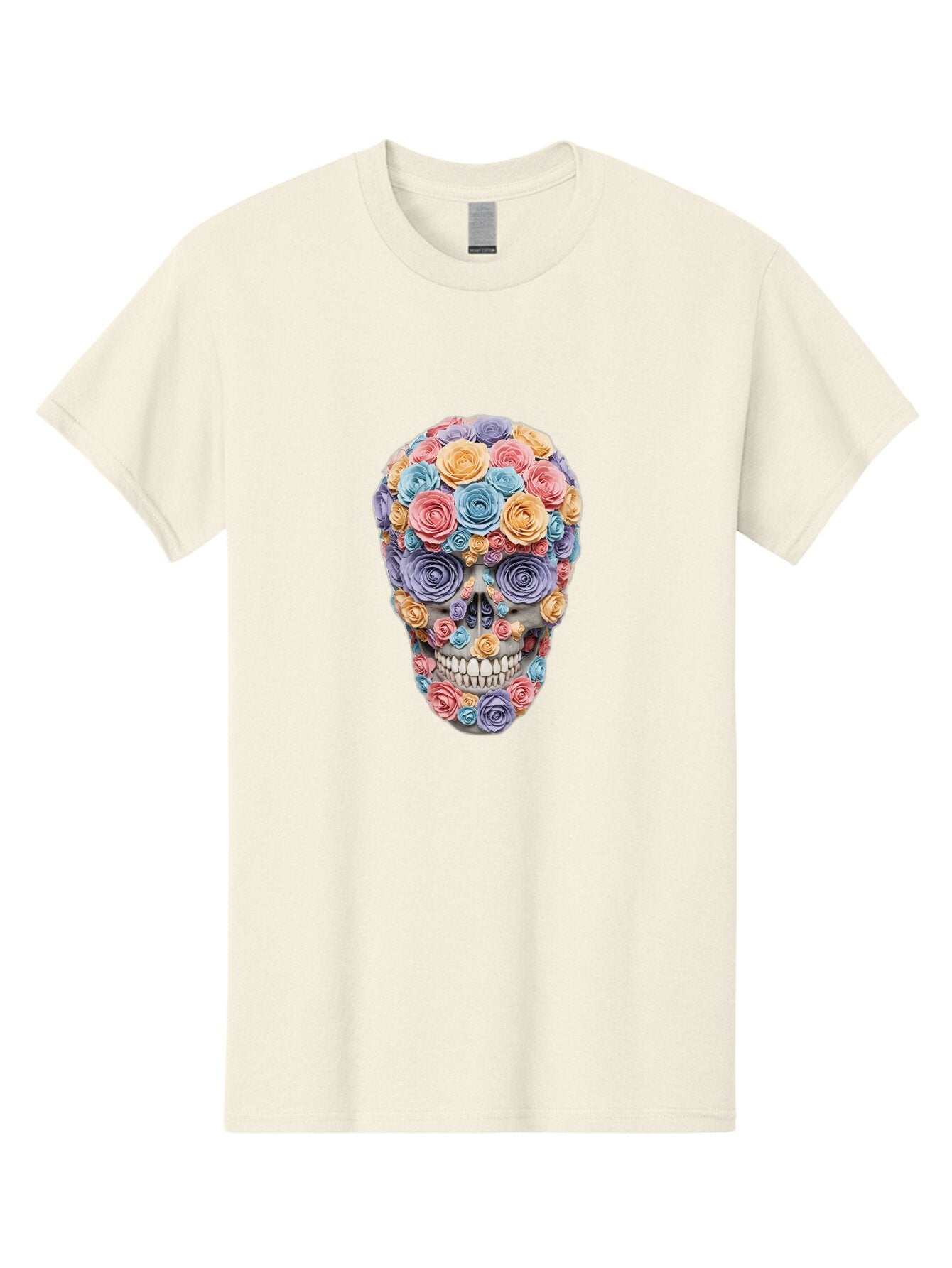 Multicolor-Floral-Skull-1 Men'S Graphic Tee, 100% Cotton, Comfortable Casual Summer Wear, Machine Washable, Vintage Camera, Old Camera, Antique Camera, Black Camera, Classic Photography, Photography Equipment, Nostalgic Device, Film Camera, Bam957 4