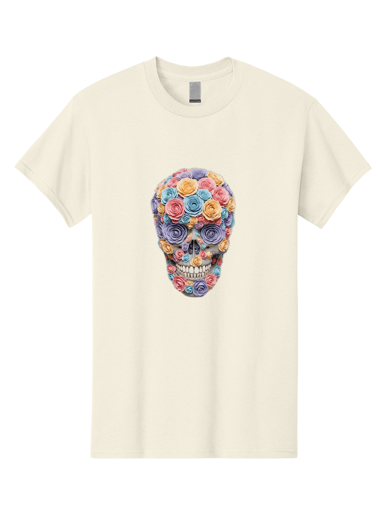 Multicolor-Floral-Skull-1 Men'S Graphic Tee, 100% Cotton, Comfortable Casual Summer Wear, Machine Washable, Vintage Camera, Old Camera, Antique Camera, Black Camera, Classic Photography, Photography Equipment, Nostalgic Device, Film Camera, Bam957 12