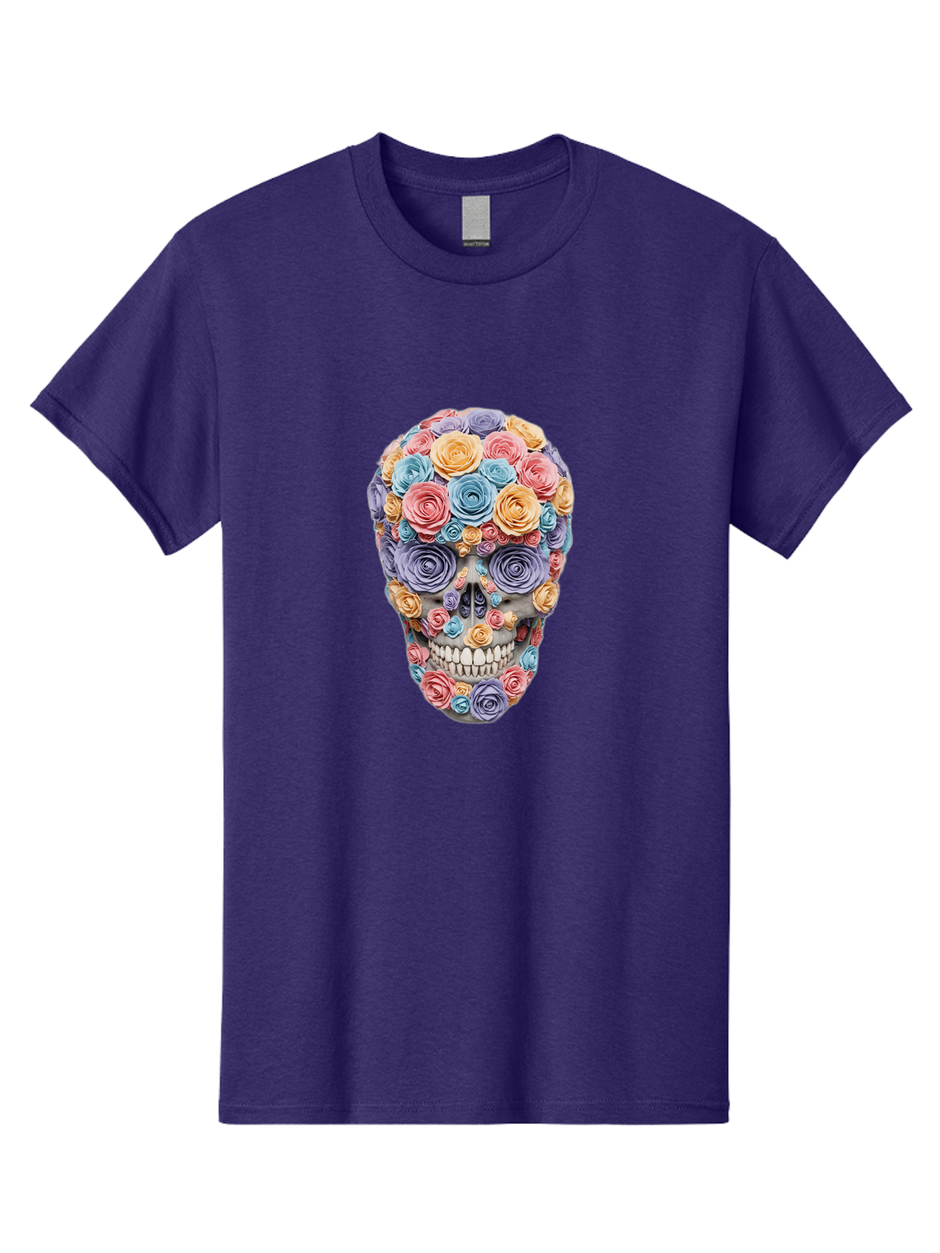 Multicolor-Floral-Skull-1 Men'S Graphic Tee, 100% Cotton, Comfortable Casual Summer Wear, Machine Washable, Vintage Camera, Old Camera, Antique Camera, Black Camera, Classic Photography, Photography Equipment, Nostalgic Device, Film Camera, Bam957 4