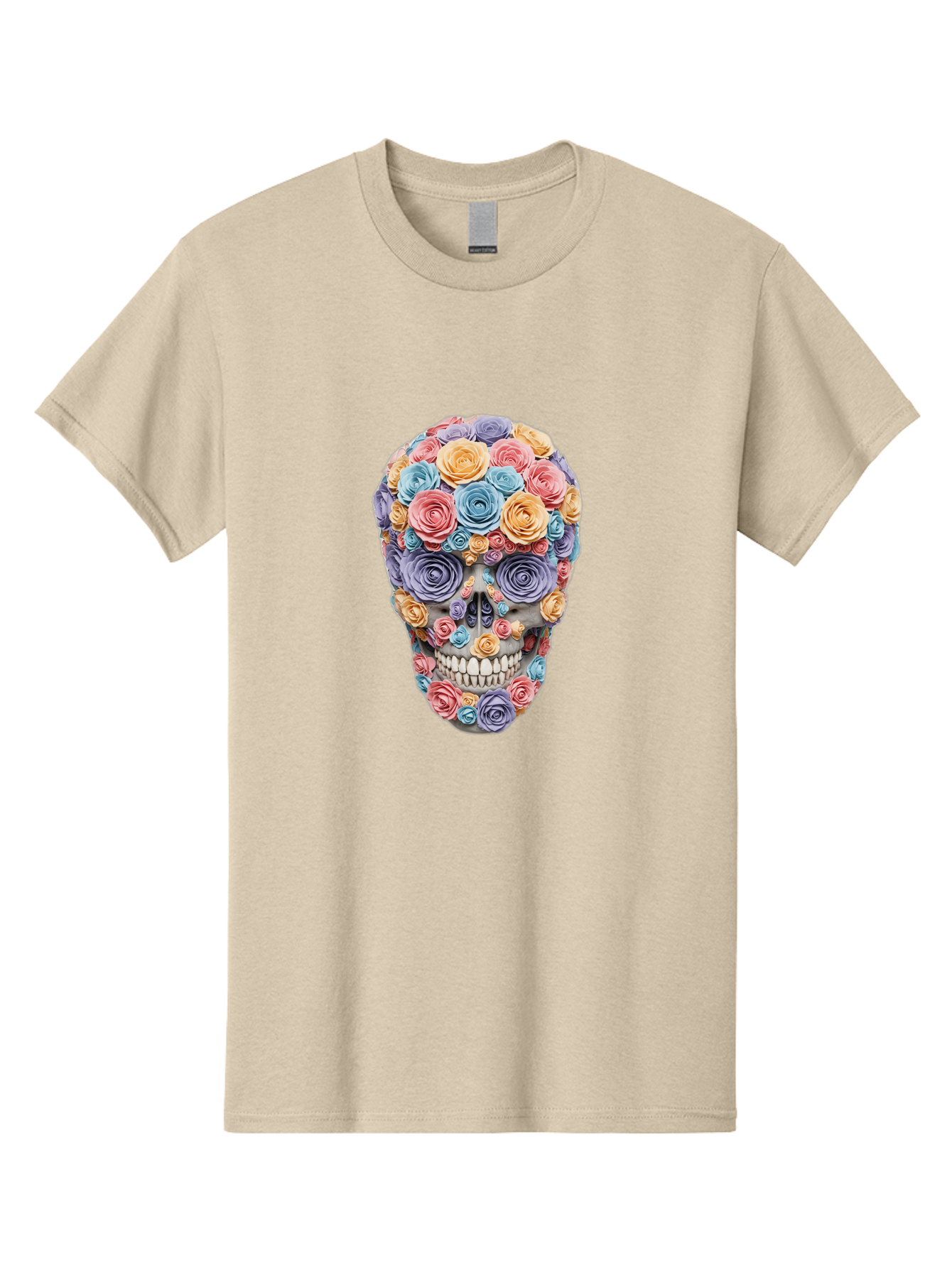 Multicolor-Floral-Skull-1 Men'S Graphic Tee, 100% Cotton, Comfortable Casual Summer Wear, Machine Washable, Vintage Camera, Old Camera, Antique Camera, Black Camera, Classic Photography, Photography Equipment, Nostalgic Device, Film Camera, Bam957 5