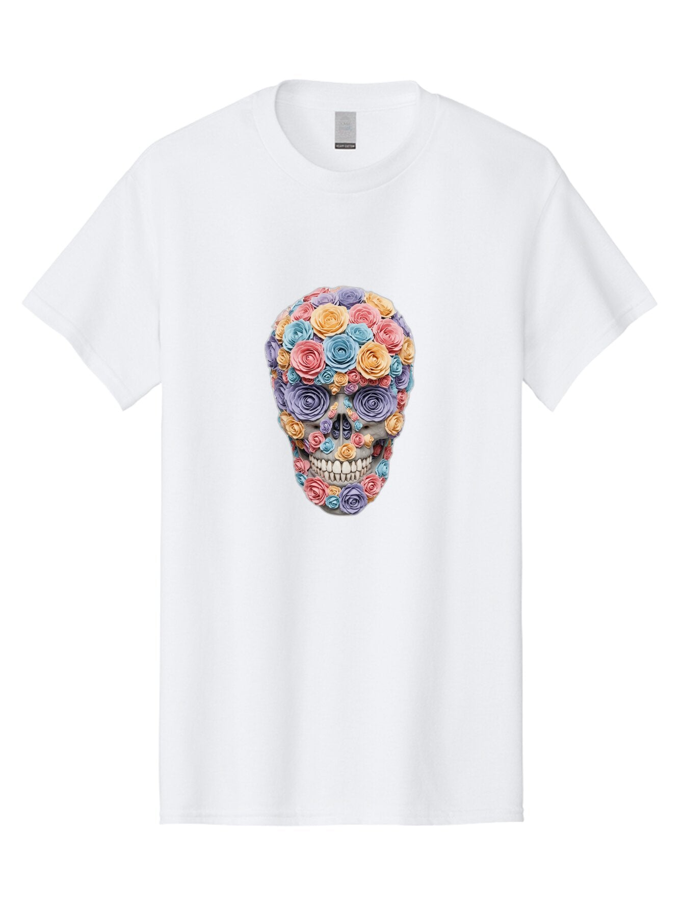 Multicolor-Floral-Skull-1 Men'S Graphic Tee, 100% Cotton, Comfortable Casual Summer Wear, Machine Washable, Vintage Camera, Old Camera, Antique Camera, Black Camera, Classic Photography, Photography Equipment, Nostalgic Device, Film Camera, Bam957 6