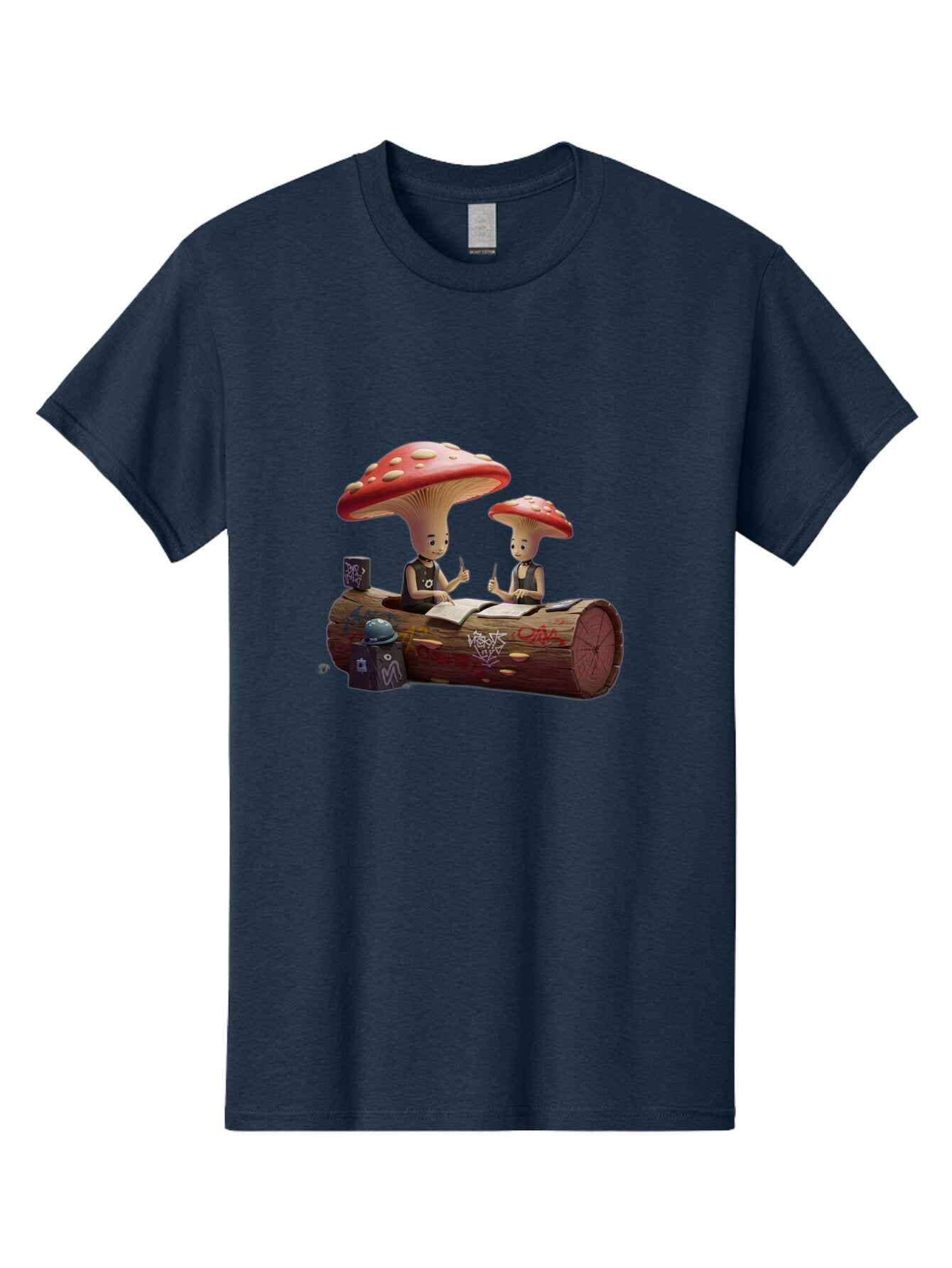 Mushroom-Characters-Studying Men'S Graphic Tee, 100% Cotton, Comfortable Casual Summer Wear, Machine Washable, Vintage Camera, Old Camera, Antique Camera, Black Camera, Classic Photography, Photography Equipment, Nostalgic Device, Film Camera, Bam959 15