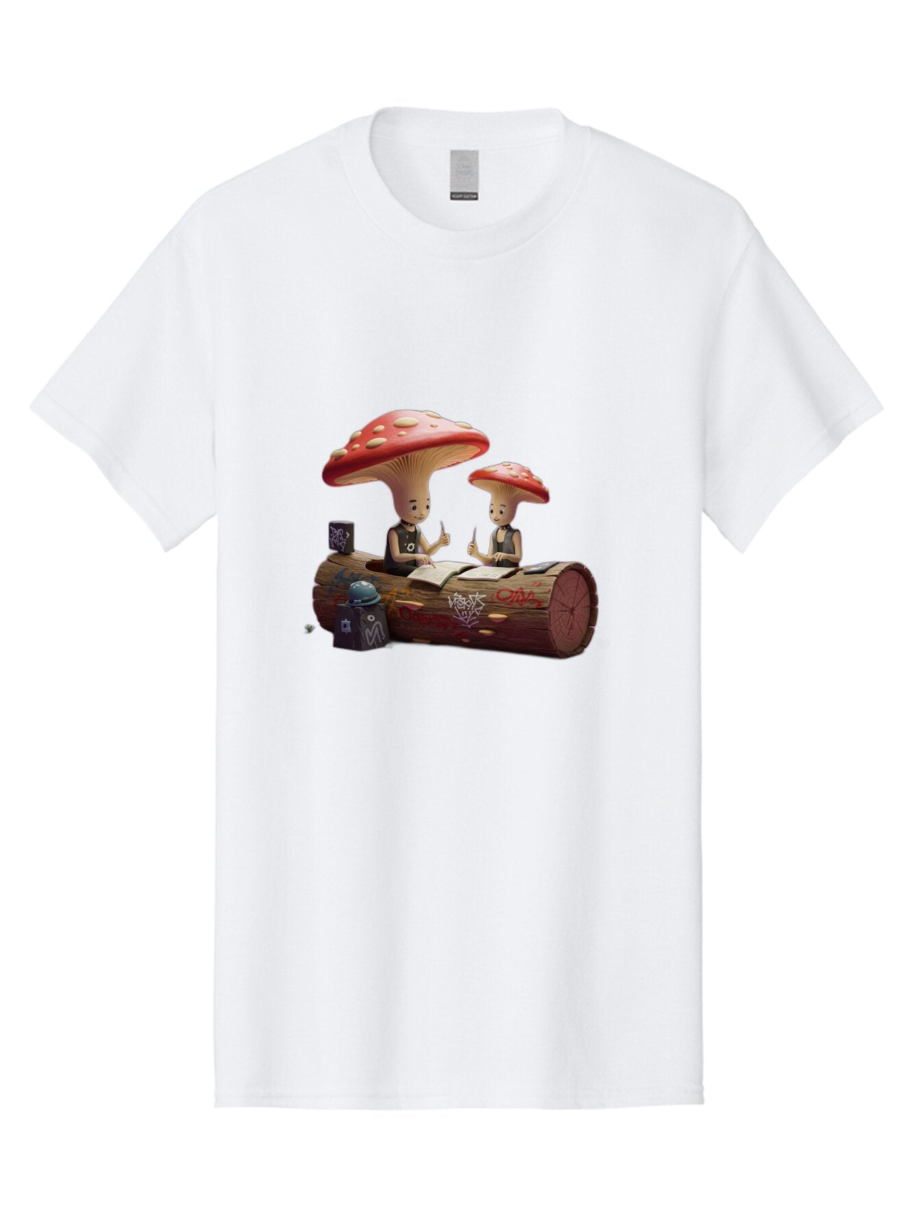 Mushroom-Characters-Studying Men'S Graphic Tee, 100% Cotton, Comfortable Casual Summer Wear, Machine Washable, Vintage Camera, Old Camera, Antique Camera, Black Camera, Classic Photography, Photography Equipment, Nostalgic Device, Film Camera, Bam959 14
