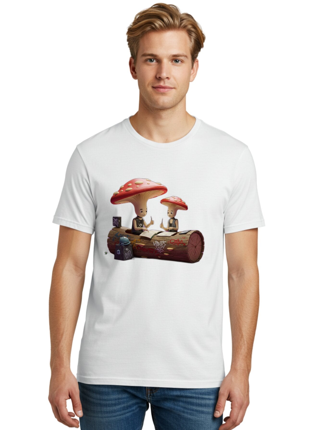 Mushroom-Characters-Studying Men'S Graphic Tee, 100% Cotton, Comfortable Casual Summer Wear, Machine Washable, Vintage Camera, Old Camera, Antique Camera, Black Camera, Classic Photography, Photography Equipment, Nostalgic Device, Film Camera, Bam959 29