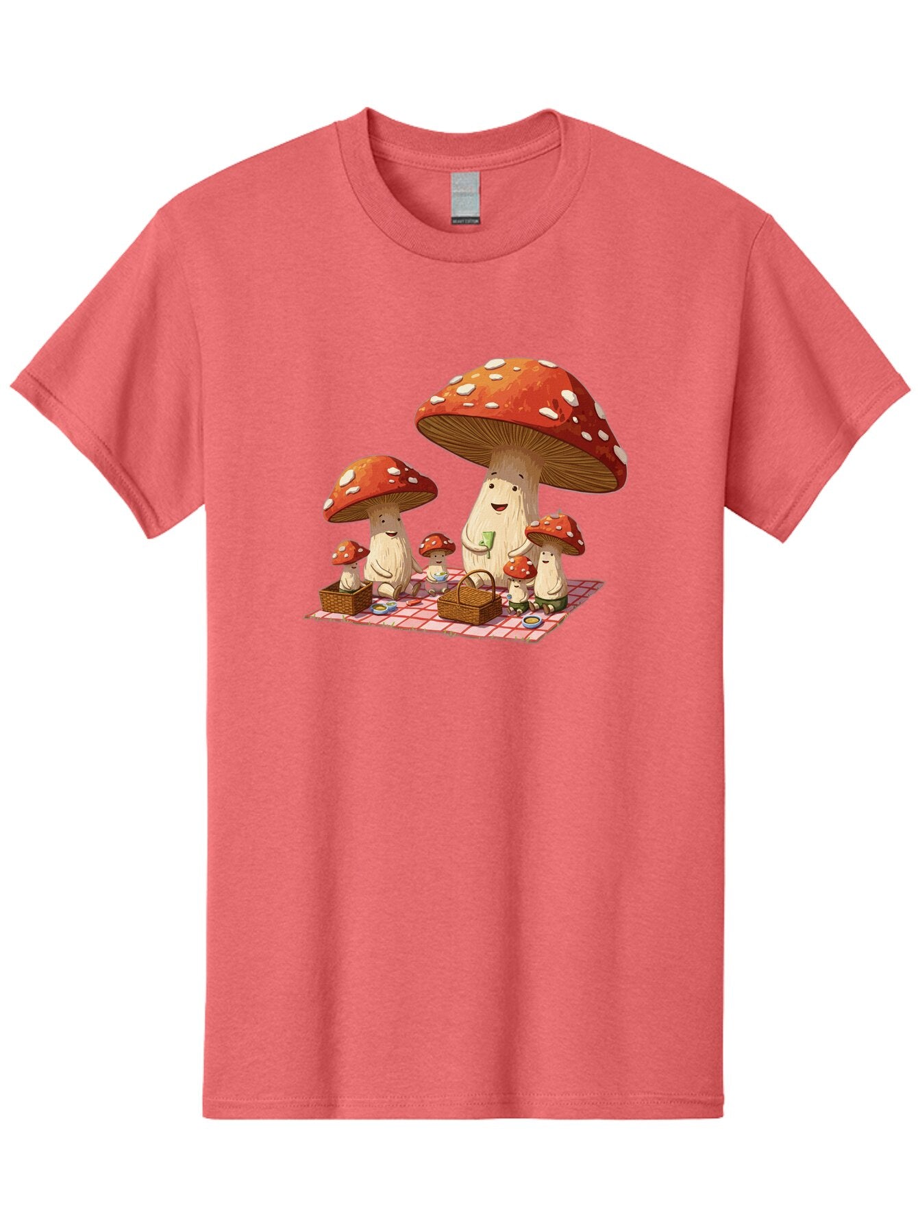 Mushroom-Family-Picnic-2 Men'S Graphic Tee, 100% Cotton, Comfortable Casual Summer Wear, Machine Washable, Vintage Camera, Old Camera, Antique Camera, Black Camera, Classic Photography, Photography Equipment, Nostalgic Device, Film Camera, Bam962 6