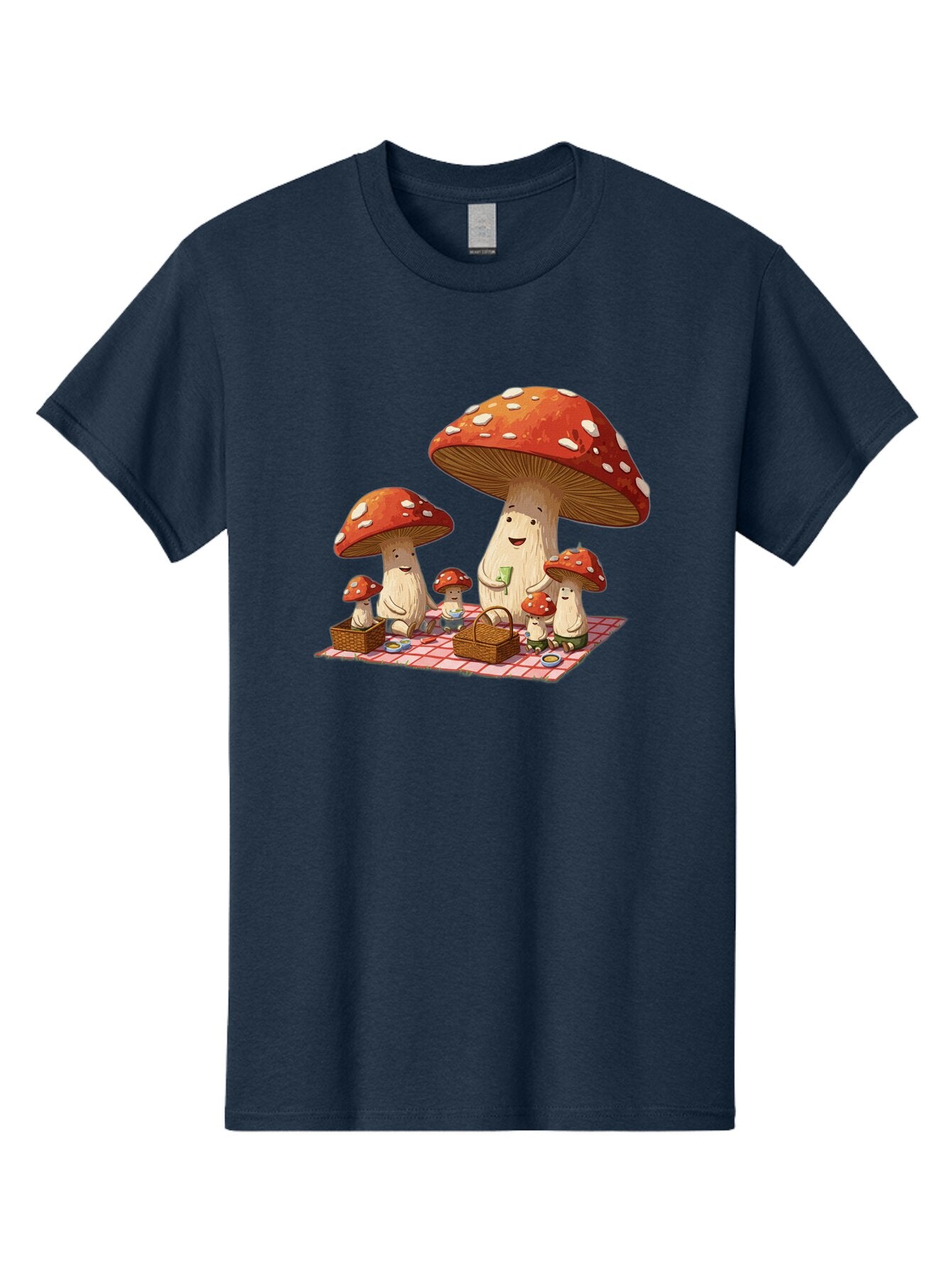 Mushroom-Family-Picnic-2 Men'S Graphic Tee, 100% Cotton, Comfortable Casual Summer Wear, Machine Washable, Vintage Camera, Old Camera, Antique Camera, Black Camera, Classic Photography, Photography Equipment, Nostalgic Device, Film Camera, Bam962 7