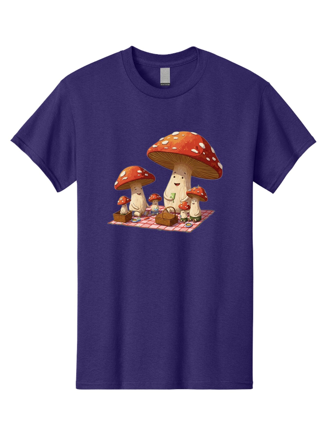 Mushroom-Family-Picnic-2 Men'S Graphic Tee, 100% Cotton, Comfortable Casual Summer Wear, Machine Washable, Vintage Camera, Old Camera, Antique Camera, Black Camera, Classic Photography, Photography Equipment, Nostalgic Device, Film Camera, Bam962 10