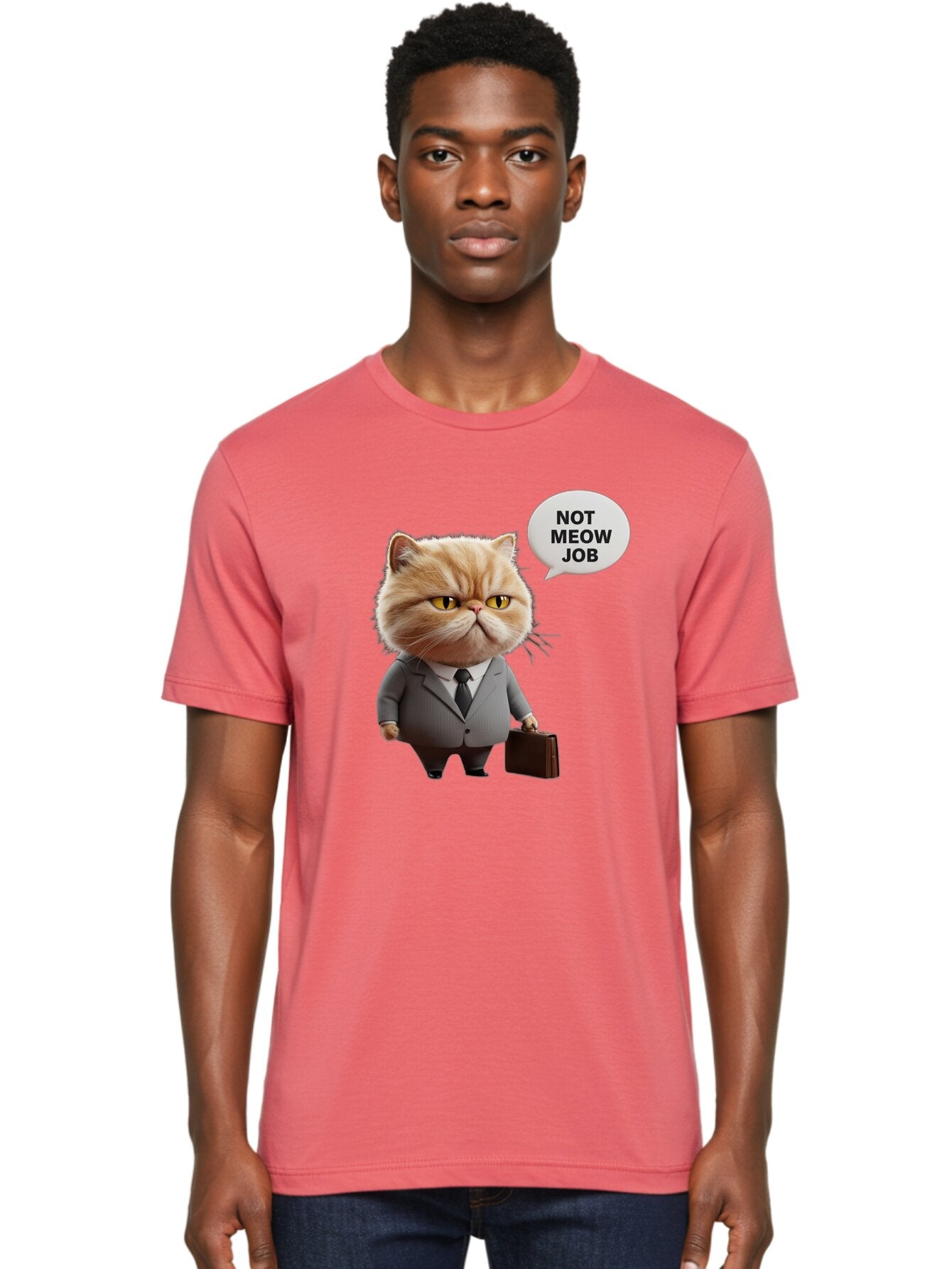 Not-Meow-Job-1 Men'S Graphic Tee, 100% Cotton, Comfortable Casual Summer Wear, Machine Washable, Vintage Camera, Old Camera, Antique Camera, Black Camera, Classic Photography, Photography Equipment, Nostalgic Device, Film Camera, Camera Art Bam986 22