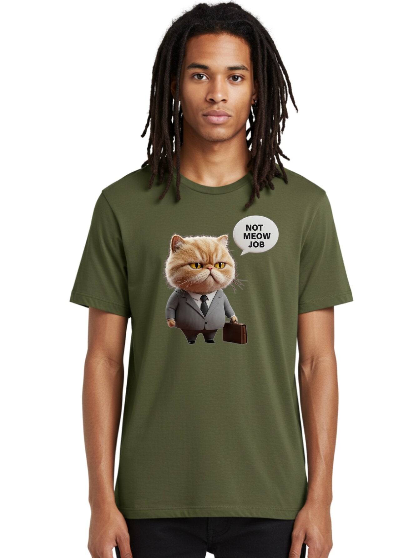 Not-Meow-Job-1 Men'S Graphic Tee, 100% Cotton, Comfortable Casual Summer Wear, Machine Washable, Vintage Camera, Old Camera, Antique Camera, Black Camera, Classic Photography, Photography Equipment, Nostalgic Device, Film Camera, Camera Art Bam986 24