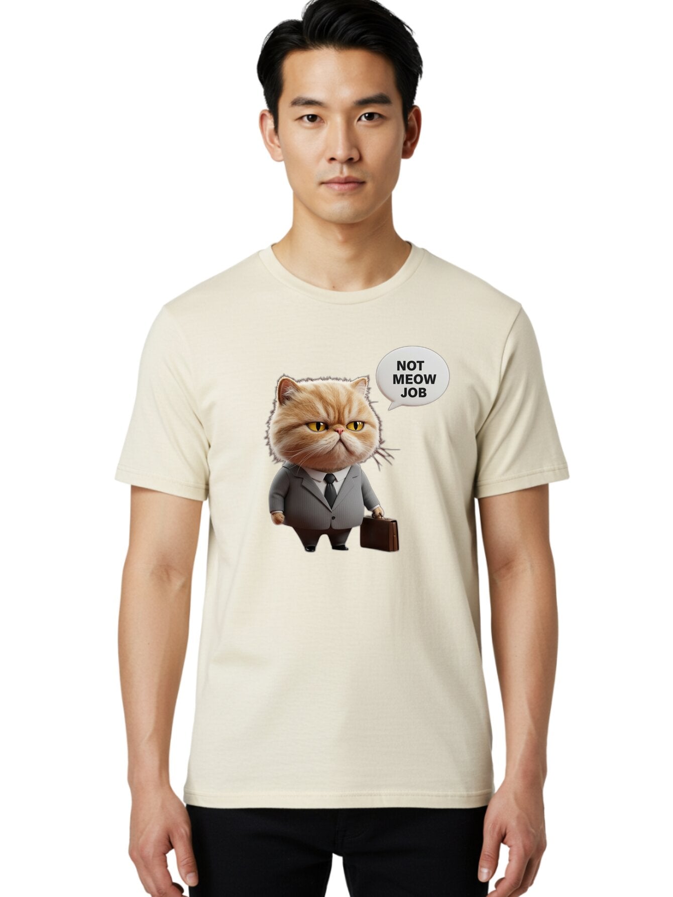 Not-Meow-Job-1 Men'S Graphic Tee, 100% Cotton, Comfortable Casual Summer Wear, Machine Washable, Vintage Camera, Old Camera, Antique Camera, Black Camera, Classic Photography, Photography Equipment, Nostalgic Device, Film Camera, Camera Art Bam986 26