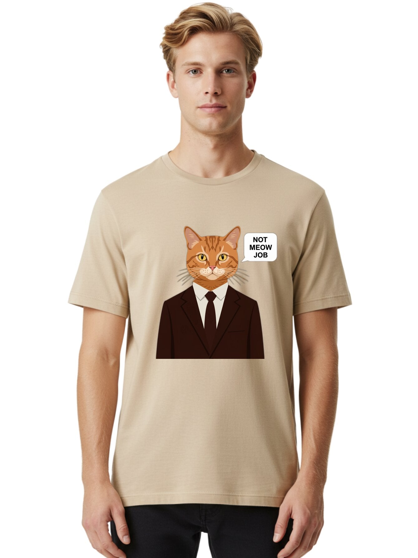 Not-Meow-Job-2 Men'S Graphic Tee, 100% Cotton, Comfortable Casual Summer Wear, Machine Washable, Vintage Camera, Old Camera, Antique Camera, Black Camera, Classic Photography, Photography Equipment, Nostalgic Device, Film Camera, Camera Art Bam987 24