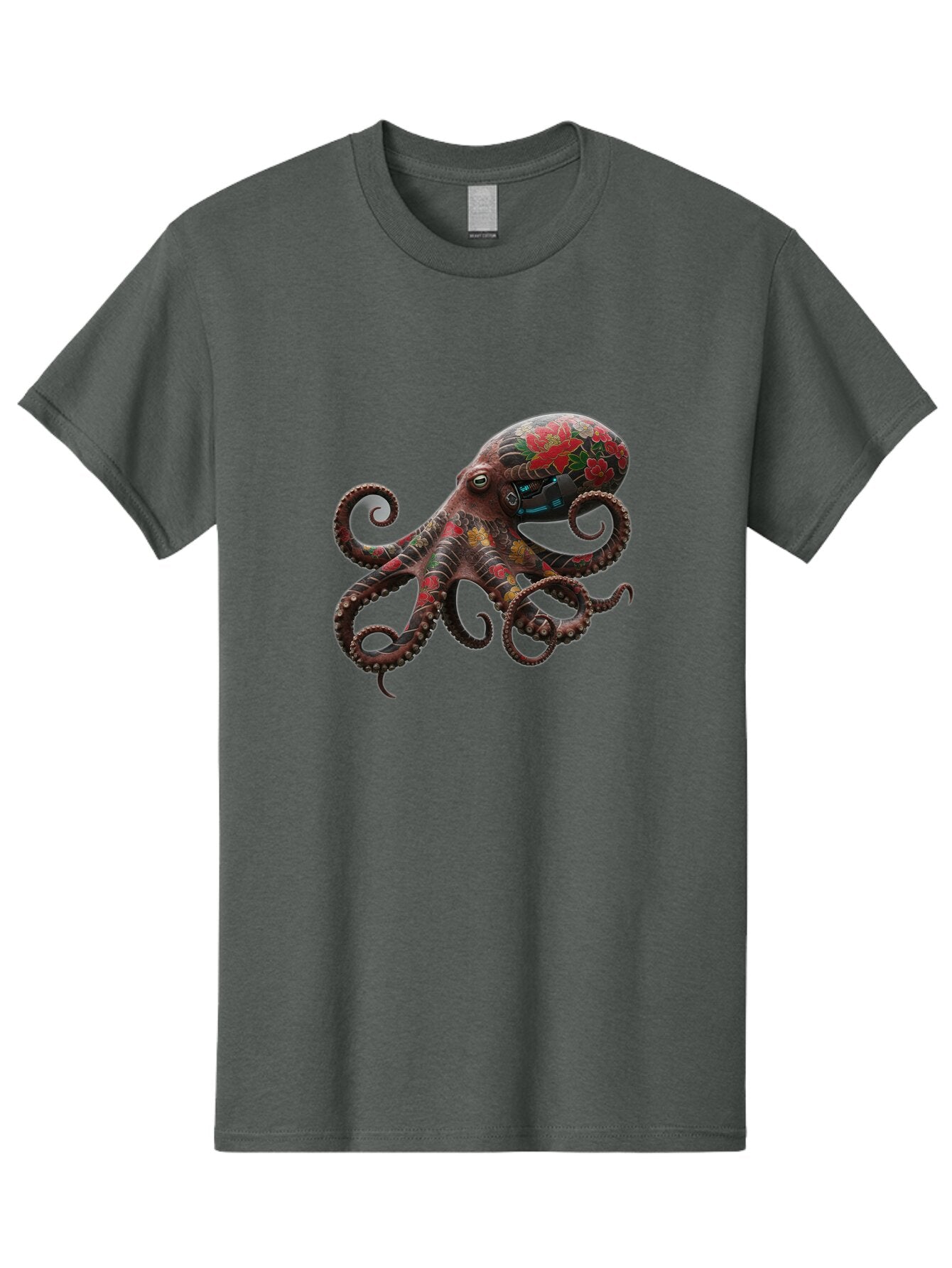 Octopus-With-Floral-Pattern Men'S Graphic Tee, 100% Cotton, Comfortable Casual Summer Wear, Machine Washable, Vintage Camera, Old Camera, Antique Camera, Black Camera, Classic Photography, Photography Equipment, Nostalgic Device, Film Camera, Bam996 5