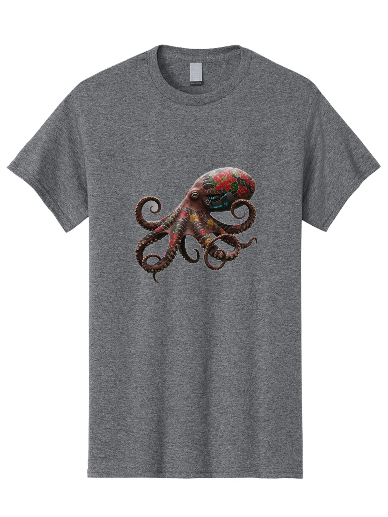 Octopus-With-Floral-Pattern Men'S Graphic Tee, 100% Cotton, Comfortable Casual Summer Wear, Machine Washable, Vintage Camera, Old Camera, Antique Camera, Black Camera, Classic Photography, Photography Equipment, Nostalgic Device, Film Camera, Bam996 10