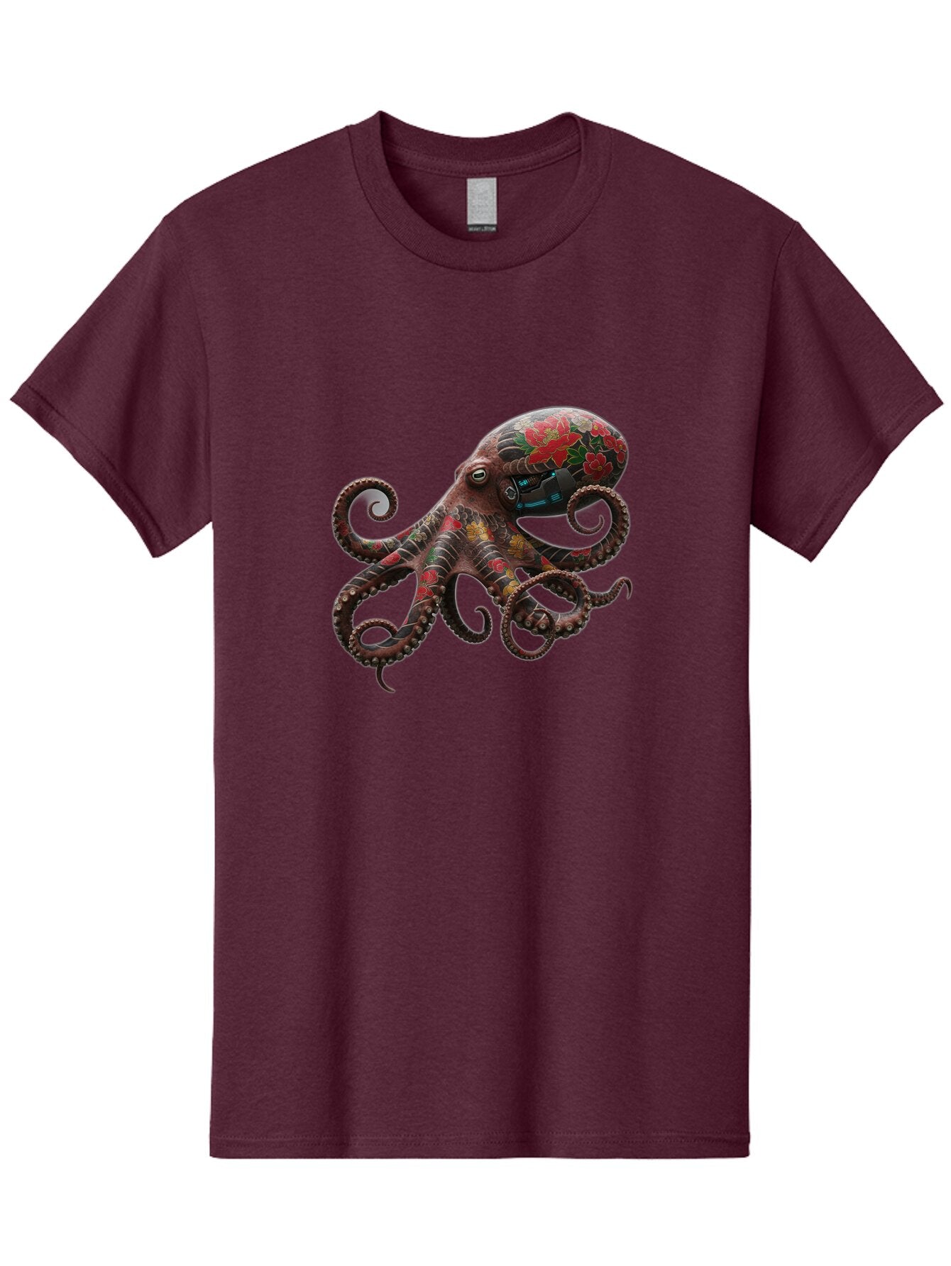 Octopus-With-Floral-Pattern Men'S Graphic Tee, 100% Cotton, Comfortable Casual Summer Wear, Machine Washable, Vintage Camera, Old Camera, Antique Camera, Black Camera, Classic Photography, Photography Equipment, Nostalgic Device, Film Camera, Bam996 8