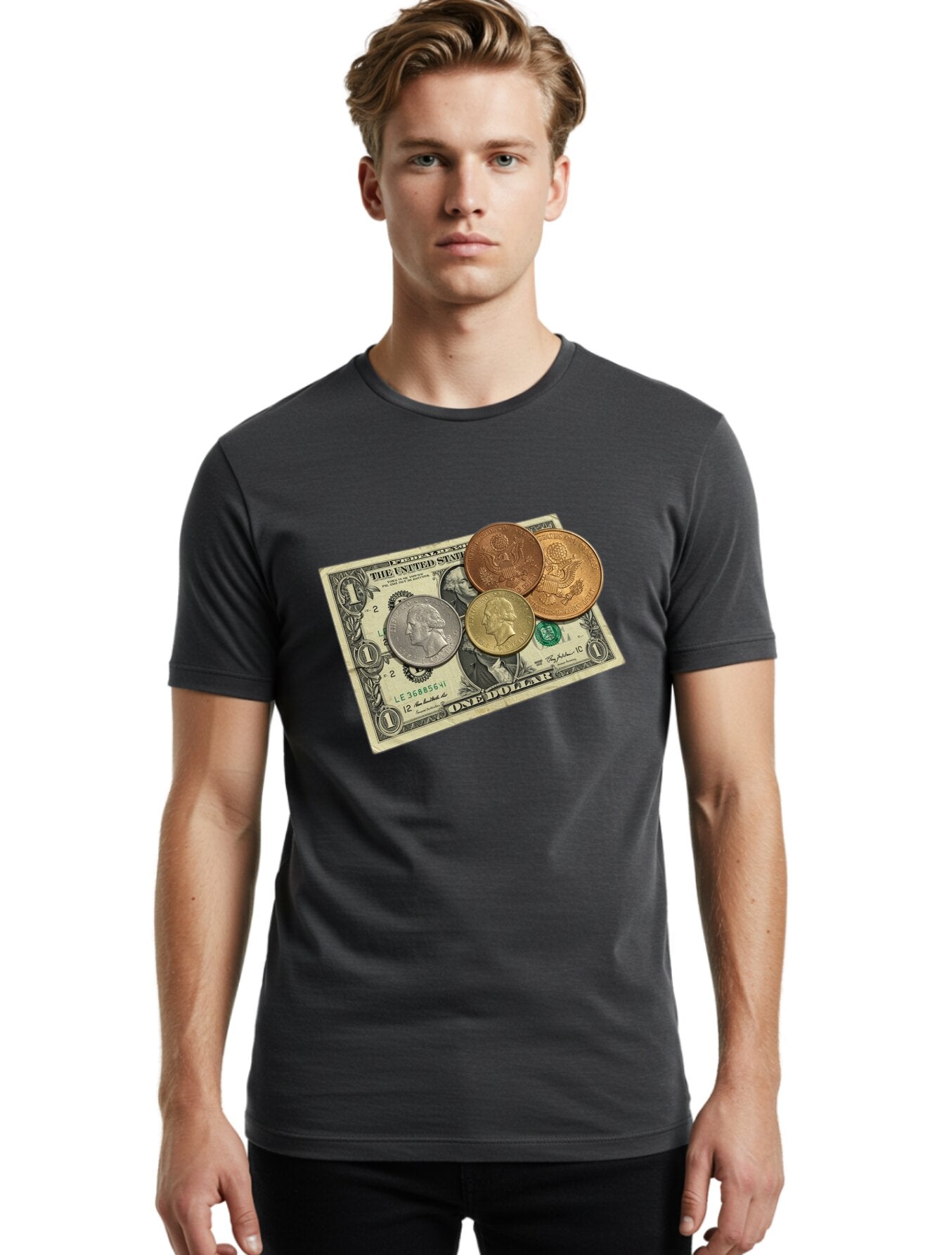 One-Dollar Men'S Graphic Tee, 100% Cotton, Comfortable Casual Summer Wear, Machine Washable, Vintage Camera, Old Camera, Antique Camera, Black Camera, Classic Photography, Photography Equipment, Nostalgic Device, Film Camera, Camera Art Ban000 27