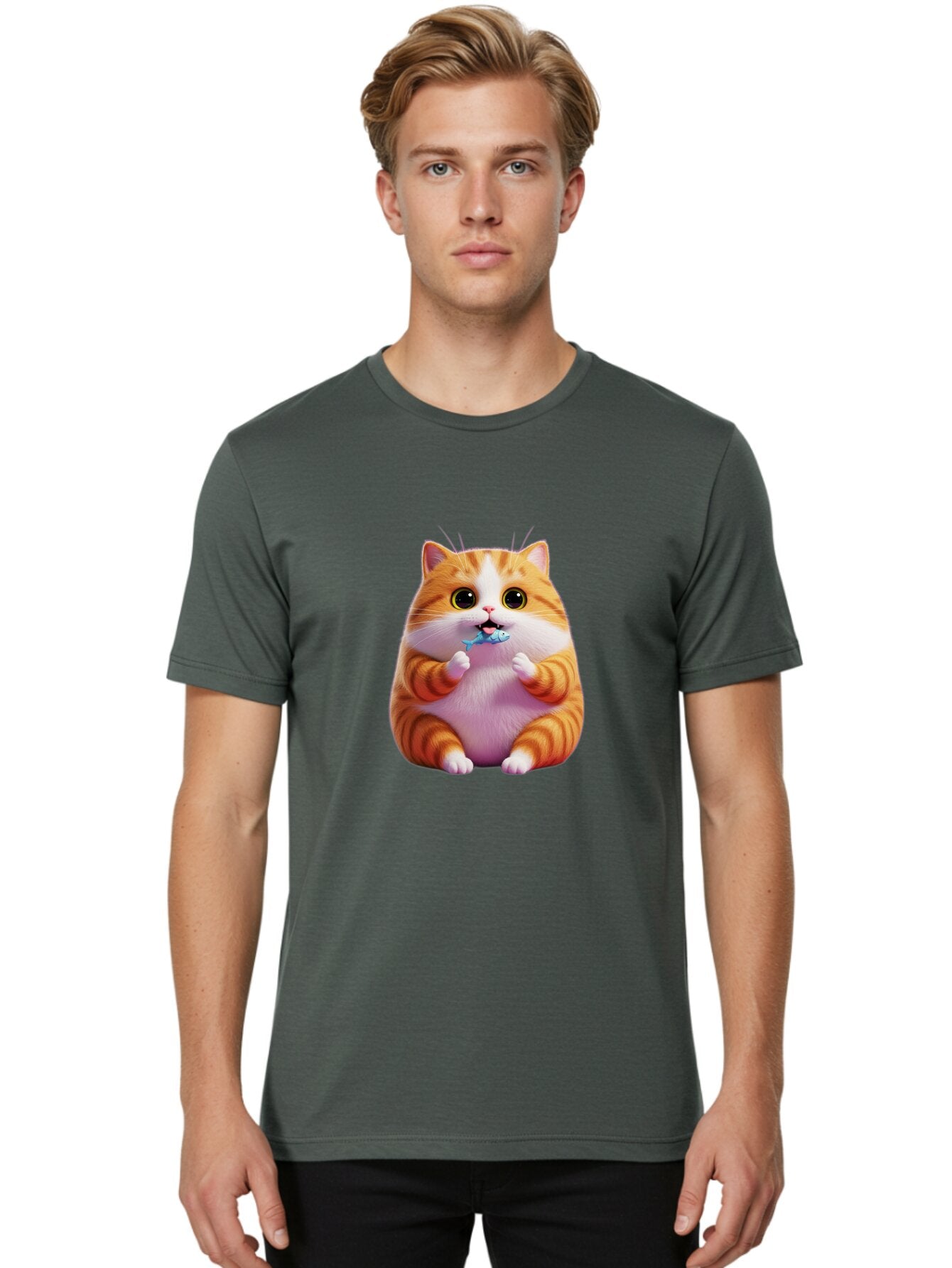 Orange-Tabby-Cat-1 Men'S Graphic Tee, 100% Cotton, Comfortable Casual Summer Wear, Machine Washable, Vintage Camera, Old Camera, Antique Camera, Black Camera, Classic Photography, Photography Equipment, Nostalgic Device, Film Camera, Ban003 23