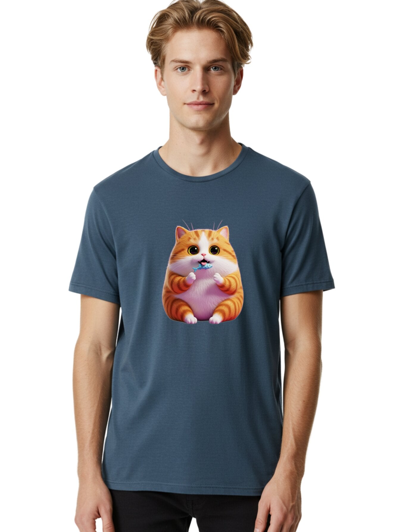 Orange-Tabby-Cat-1 Men'S Graphic Tee, 100% Cotton, Comfortable Casual Summer Wear, Machine Washable, Vintage Camera, Old Camera, Antique Camera, Black Camera, Classic Photography, Photography Equipment, Nostalgic Device, Film Camera, Ban003 24