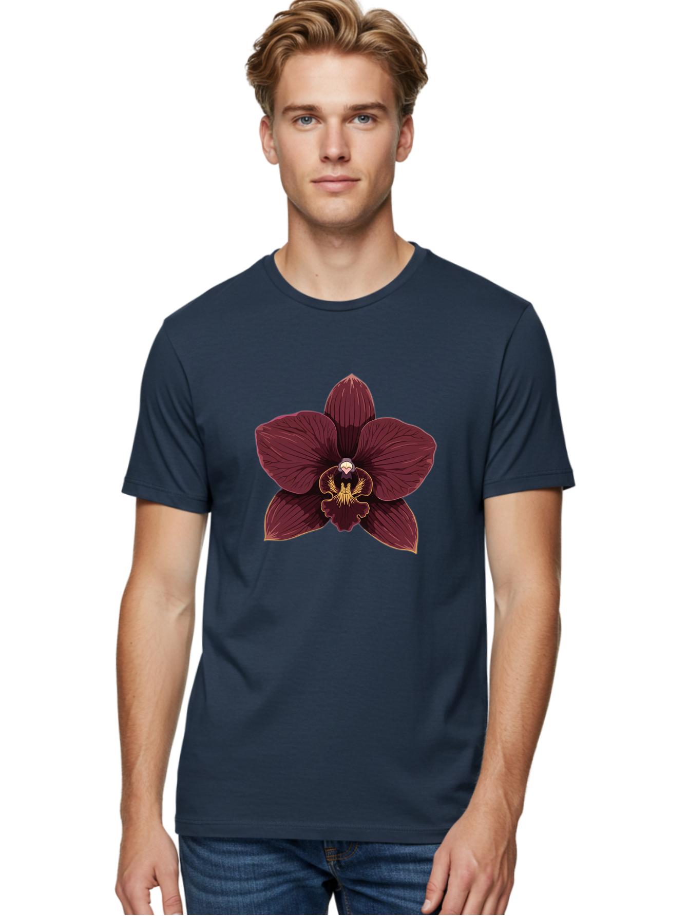 Orchid-Flower Men'S Graphic Tee, 100% Cotton, Comfortable Casual Summer Wear, Machine Washable, Vintage Camera, Old Camera, Antique Camera, Black Camera, Classic Photography, Photography Equipment, Nostalgic Device, Film Camera, Camera Art Ban005 30