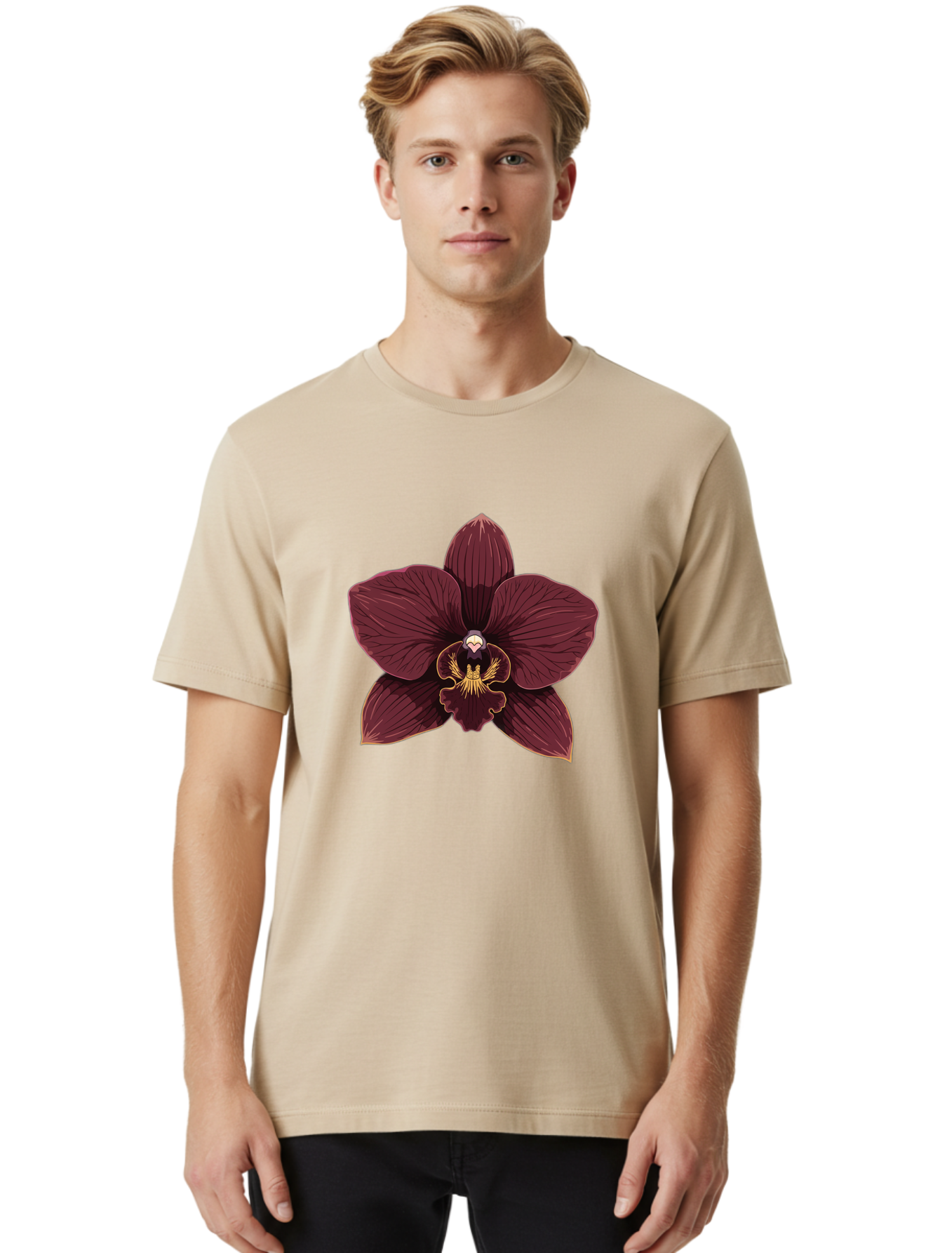 Orchid-Flower Men'S Graphic Tee, 100% Cotton, Comfortable Casual Summer Wear, Machine Washable, Vintage Camera, Old Camera, Antique Camera, Black Camera, Classic Photography, Photography Equipment, Nostalgic Device, Film Camera, Camera Art Ban005 21