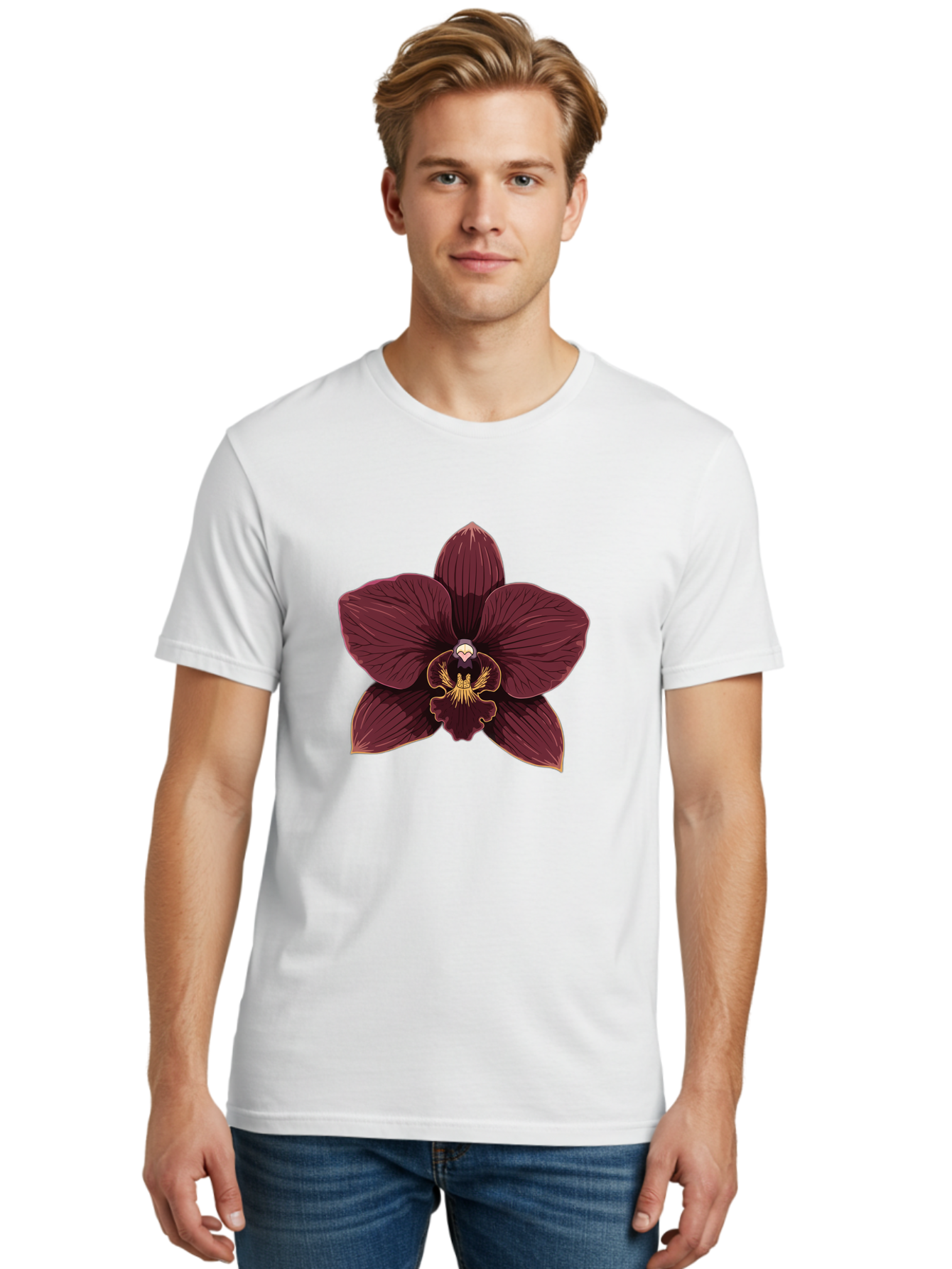 Orchid-Flower Men'S Graphic Tee, 100% Cotton, Comfortable Casual Summer Wear, Machine Washable, Vintage Camera, Old Camera, Antique Camera, Black Camera, Classic Photography, Photography Equipment, Nostalgic Device, Film Camera, Camera Art Ban005 26