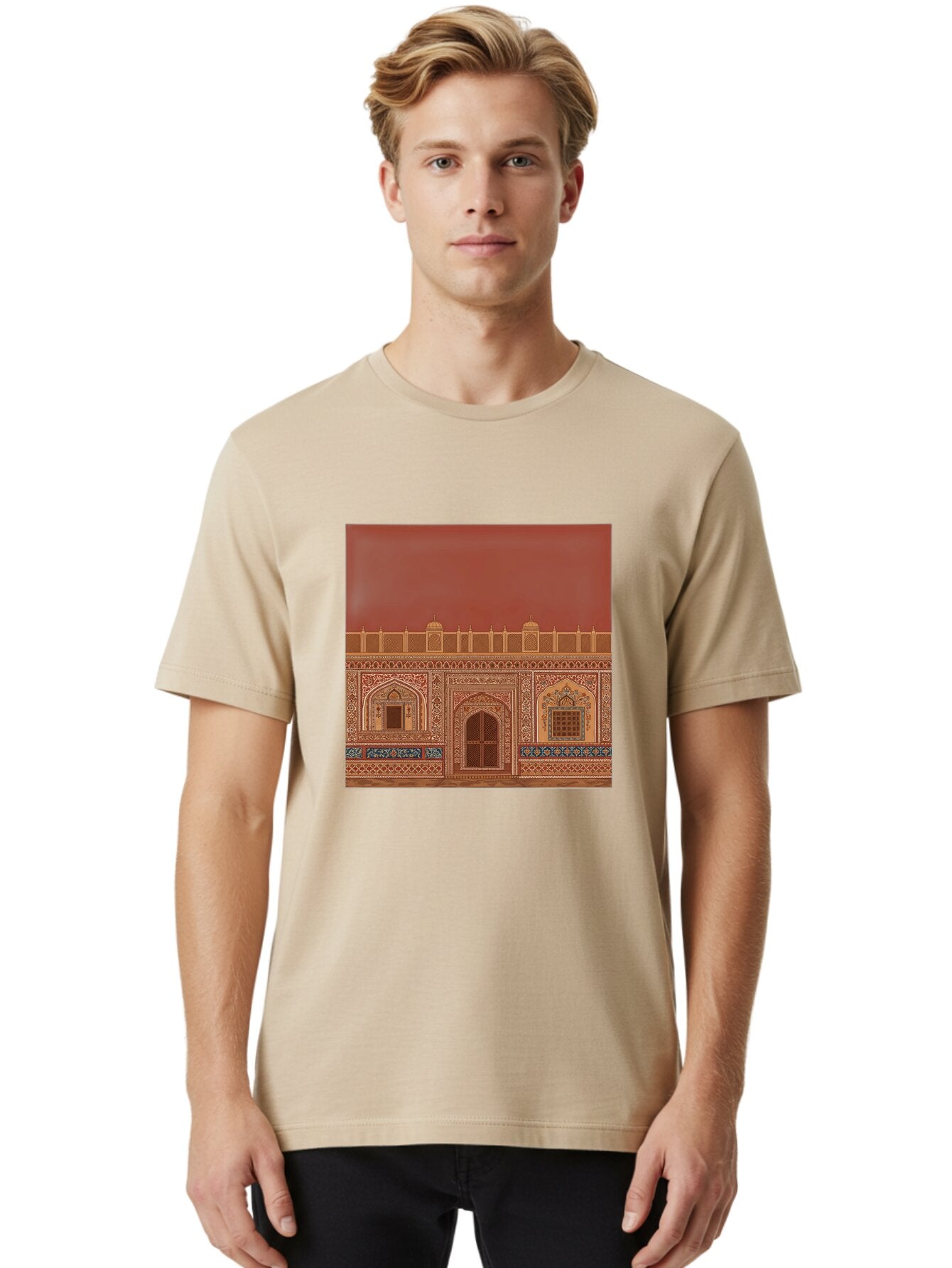 Ornate-Building-Facade Men'S Graphic Tee, 100% Cotton, Comfortable Casual Summer Wear, Machine Washable, Vintage Camera, Old Camera, Antique Camera, Black Camera, Classic Photography, Photography Equipment, Nostalgic Device, Film Camera, Ban009 18