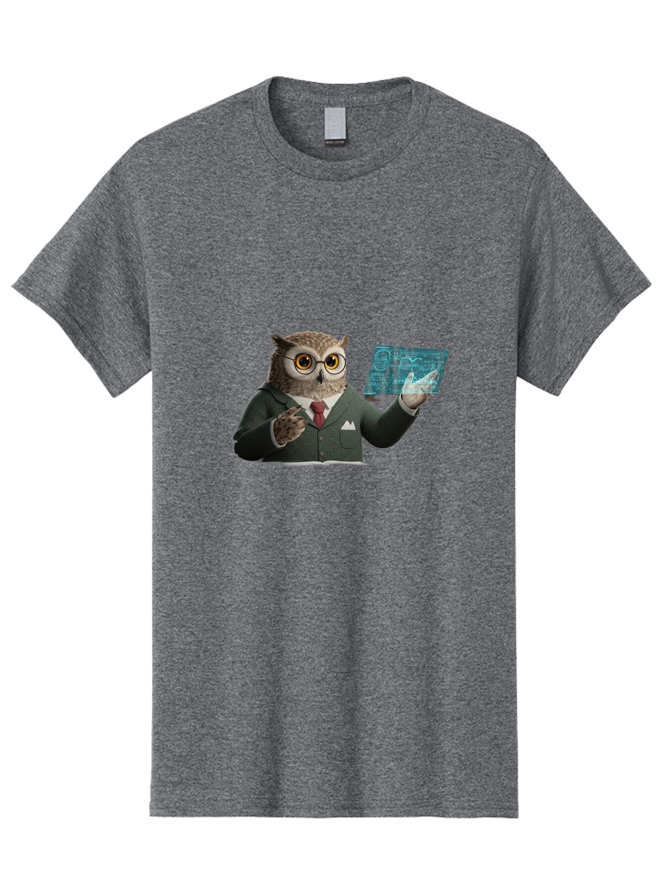 Owl-In-Suit-Holding-Tablet Men'S Graphic Tee, 100% Cotton, Comfortable Casual Summer Wear, Machine Washable, Vintage Camera, Old Camera, Antique Camera, Black Camera, Classic Photography, Photography Equipment, Nostalgic Device, Film Camera, Ban016