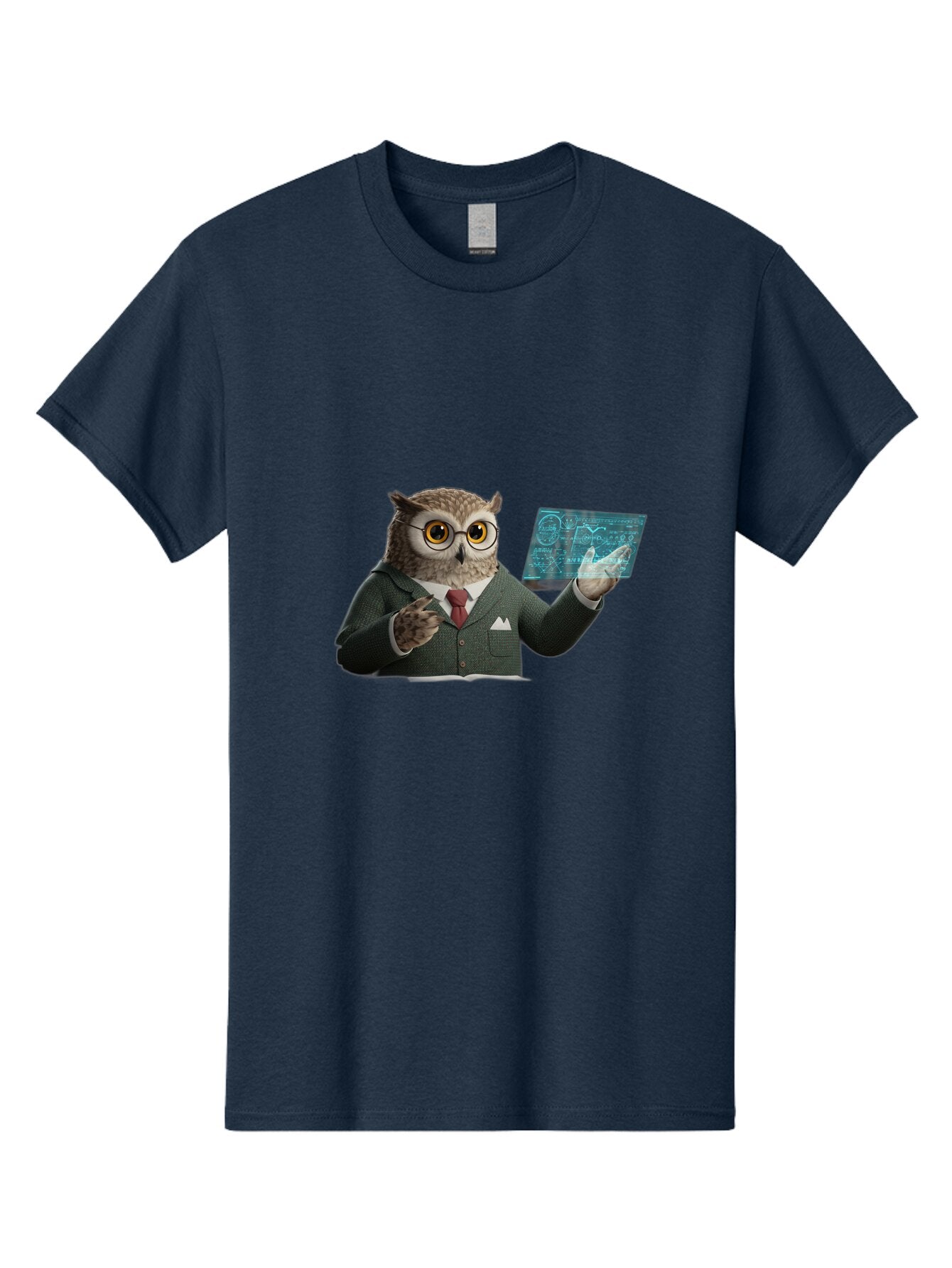 Owl-In-Suit-Holding-Tablet Men'S Graphic Tee, 100% Cotton, Comfortable Casual Summer Wear, Machine Washable, Vintage Camera, Old Camera, Antique Camera, Black Camera, Classic Photography, Photography Equipment, Nostalgic Device, Film Camera, Ban016 5