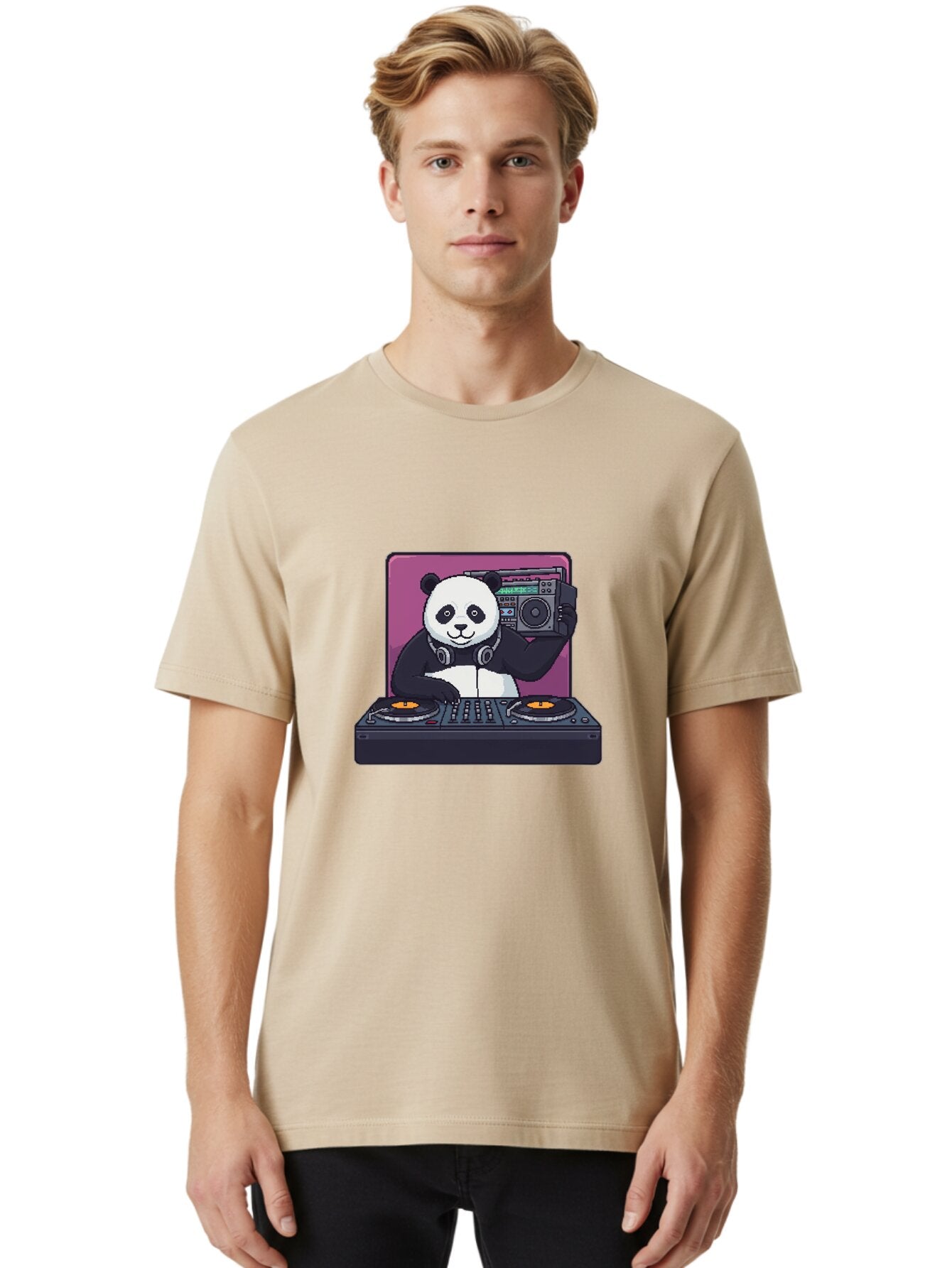 Panda-Dj-1 Men'S Graphic Tee, 100% Cotton, Comfortable Casual Summer Wear, Machine Washable, Vintage Camera, Old Camera, Antique Camera, Black Camera, Classic Photography, Photography Equipment, Nostalgic Device, Film Camera, Camera Art Ban036 30
