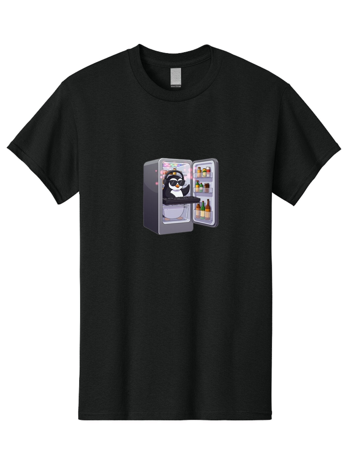 Penguin-Dj-1 Men'S Graphic Tee, 100% Cotton, Comfortable Casual Summer Wear, Machine Washable, Vintage Camera, Old Camera, Antique Camera, Black Camera, Classic Photography, Photography Equipment, Nostalgic Device, Film Camera, Camera Art Ban066 8