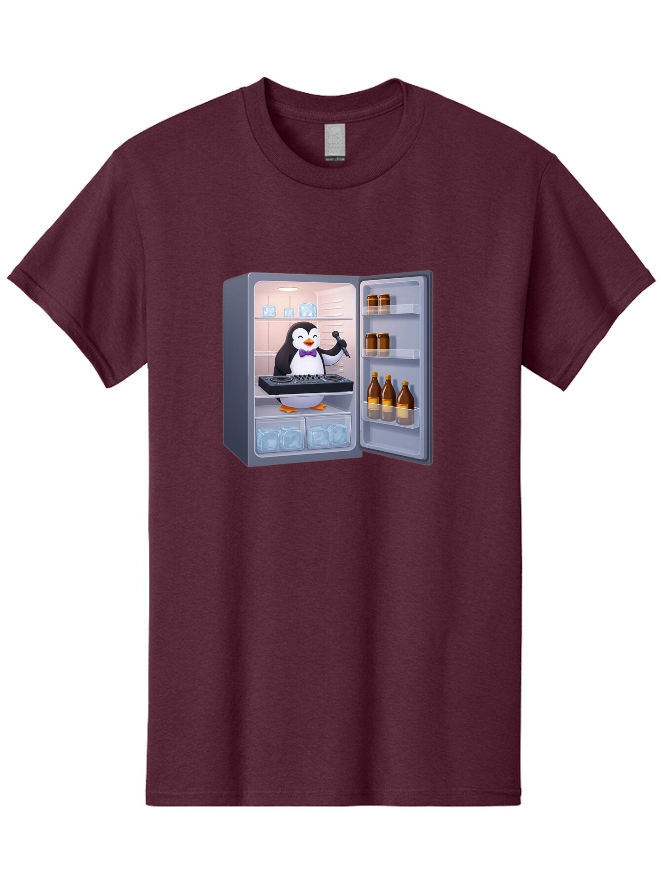 Penguin-Dj-2 Men'S Graphic Tee, 100% Cotton, Comfortable Casual Summer Wear, Machine Washable, Vintage Camera, Old Camera, Antique Camera, Black Camera, Classic Photography, Photography Equipment, Nostalgic Device, Film Camera, Camera Art Ban067 7