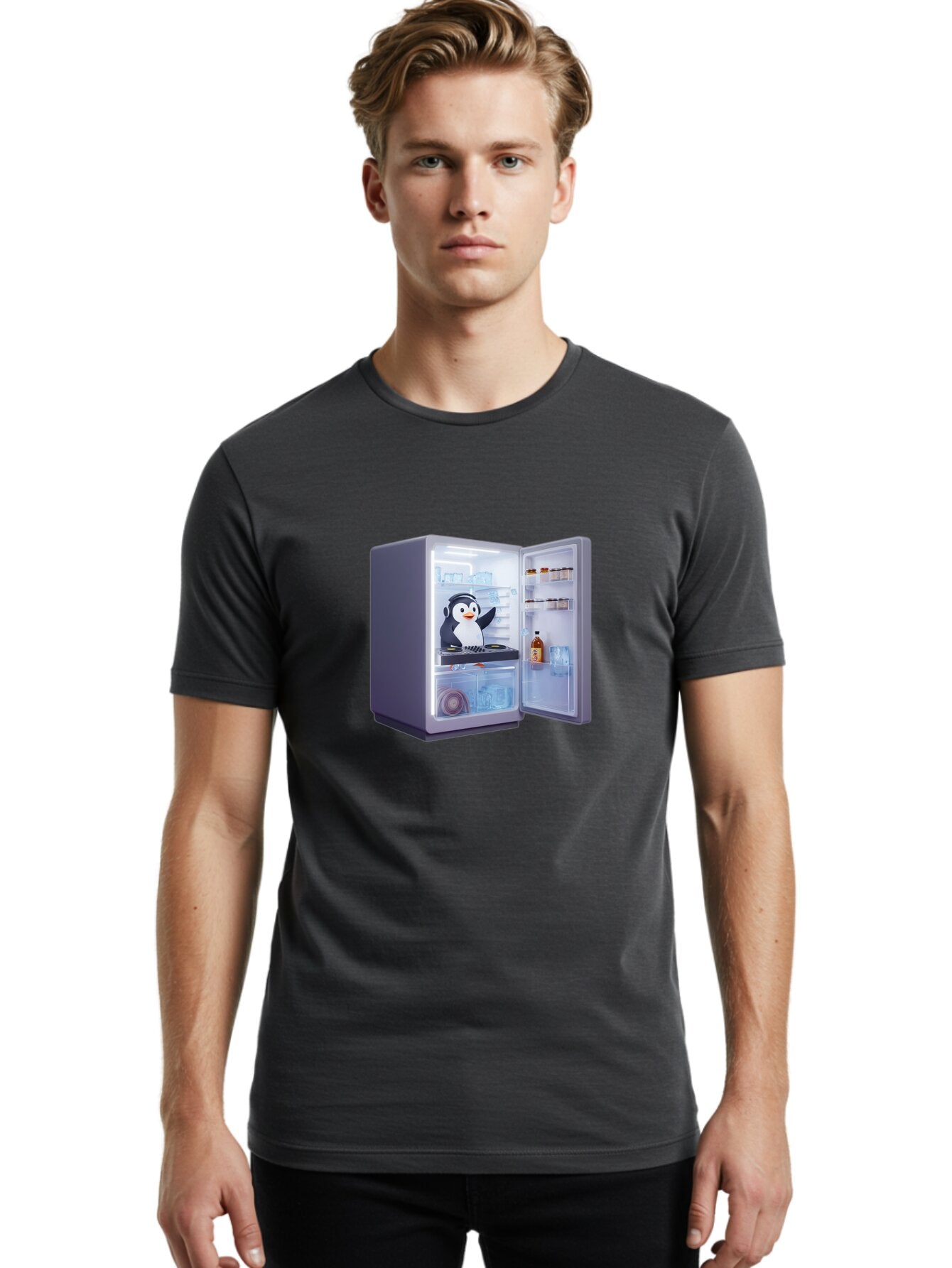 Penguin-Dj Men'S Graphic Tee, 100% Cotton, Comfortable Casual Summer Wear, Machine Washable, Vintage Camera, Old Camera, Antique Camera, Black Camera, Classic Photography, Photography Equipment, Nostalgic Device, Film Camera, Camera Art Ban068 20