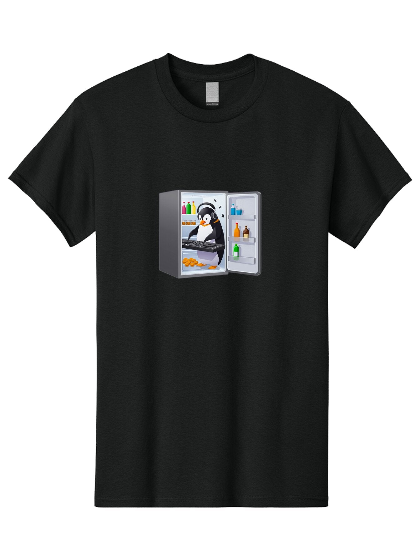 Penguin-Djing-In-Fridge Men'S Graphic Tee, 100% Cotton, Comfortable Casual Summer Wear, Machine Washable, Vintage Camera, Old Camera, Antique Camera, Black Camera, Classic Photography, Photography Equipment, Nostalgic Device, Film Camera, Ban069 15