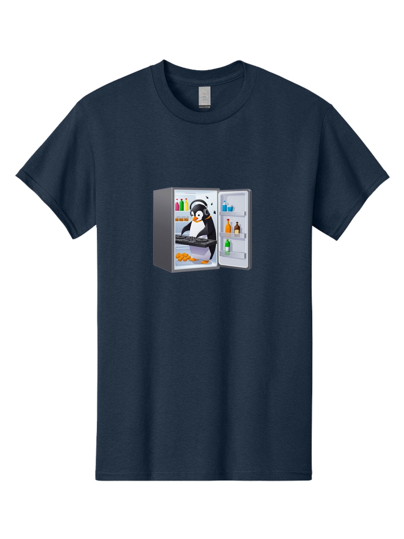 Penguin-Djing-In-Fridge Men'S Graphic Tee, 100% Cotton, Comfortable Casual Summer Wear, Machine Washable, Vintage Camera, Old Camera, Antique Camera, Black Camera, Classic Photography, Photography Equipment, Nostalgic Device, Film Camera, Ban069