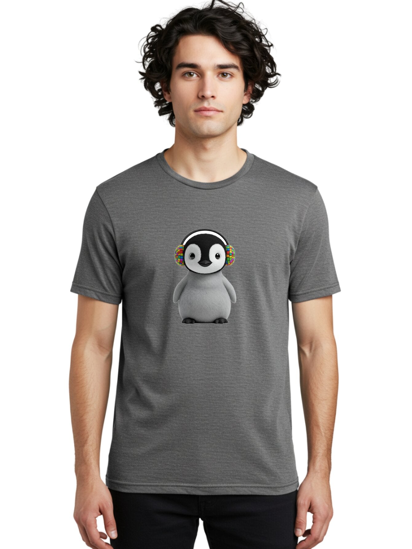 Penguin-Headphones Men'S Graphic Tee, 100% Cotton, Comfortable Casual Summer Wear, Machine Washable, Vintage Camera, Old Camera, Antique Camera, Black Camera, Classic Photography, Photography Equipment, Nostalgic Device, Film Camera, Ban071 25