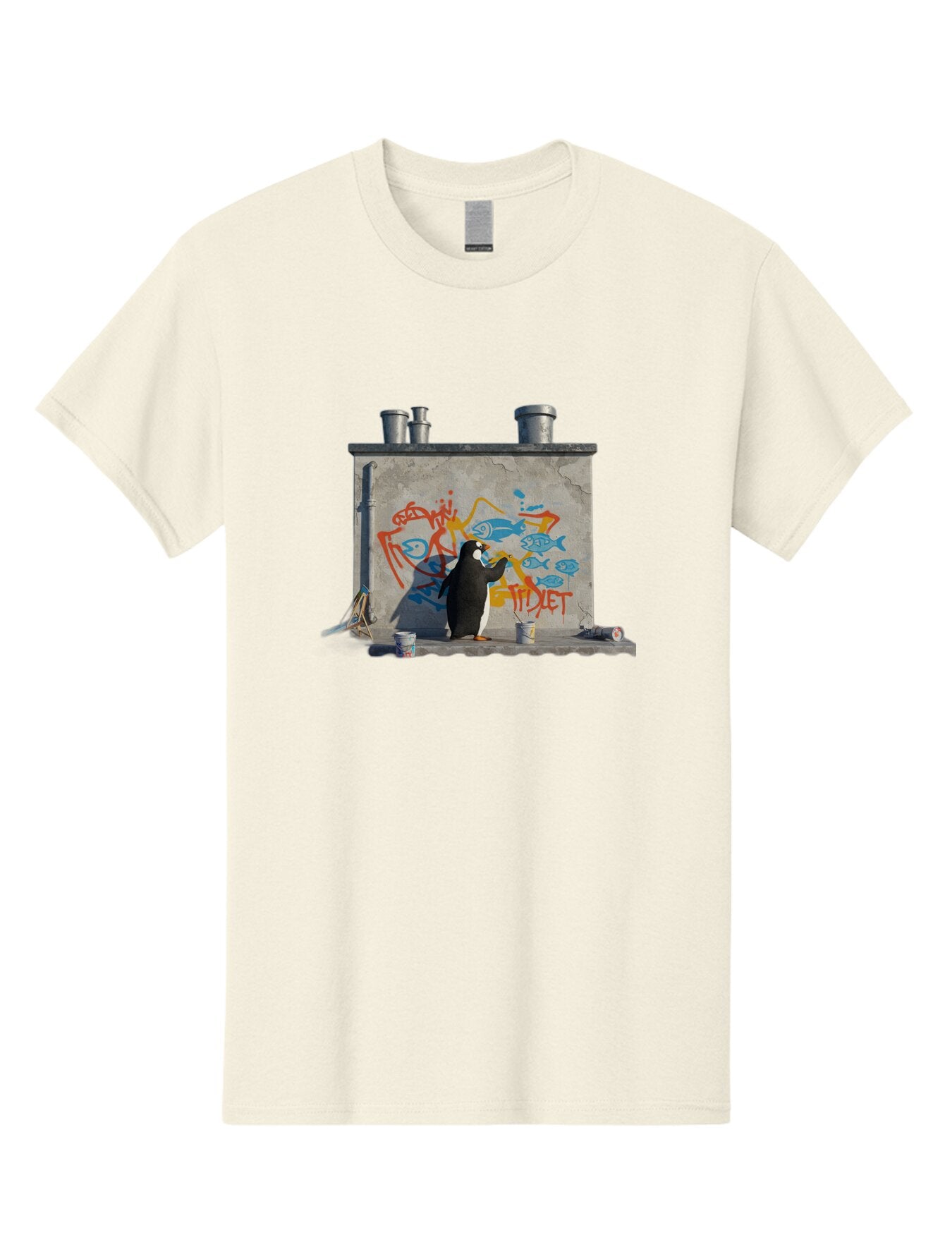 Penguin-Painting-Graffiti Men'S Graphic Tee, 100% Cotton, Comfortable Casual Summer Wear, Machine Washable, Vintage Camera, Old Camera, Antique Camera, Black Camera, Classic Photography, Photography Equipment, Nostalgic Device, Film Camera, Ban078 10