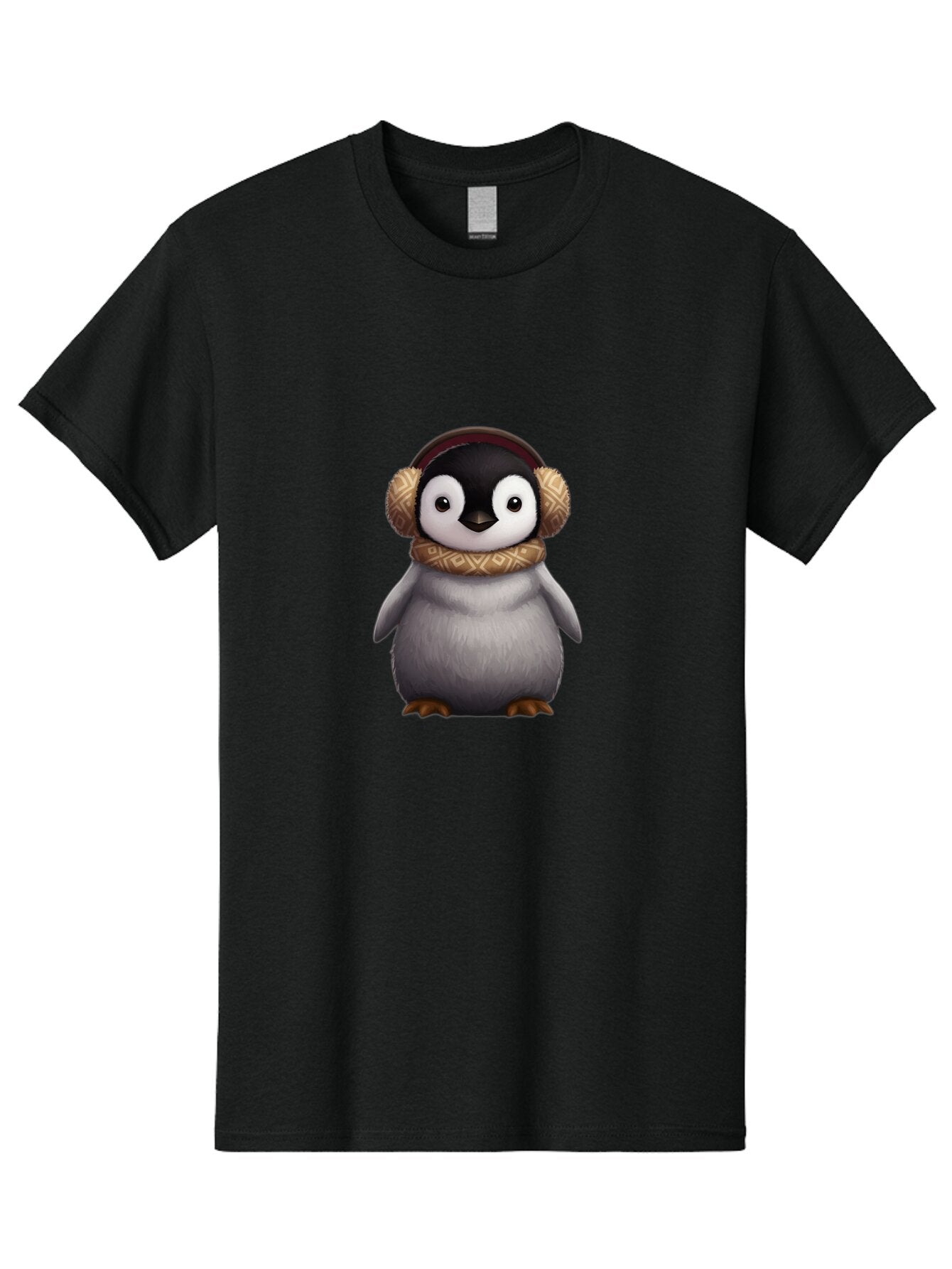 Penguin-With-Earmuffs-1 Men'S Graphic Tee, 100% Cotton, Comfortable Casual Summer Wear, Machine Washable, Vintage Camera, Old Camera, Antique Camera, Black Camera, Classic Photography, Photography Equipment, Nostalgic Device, Film Camera, Ban081