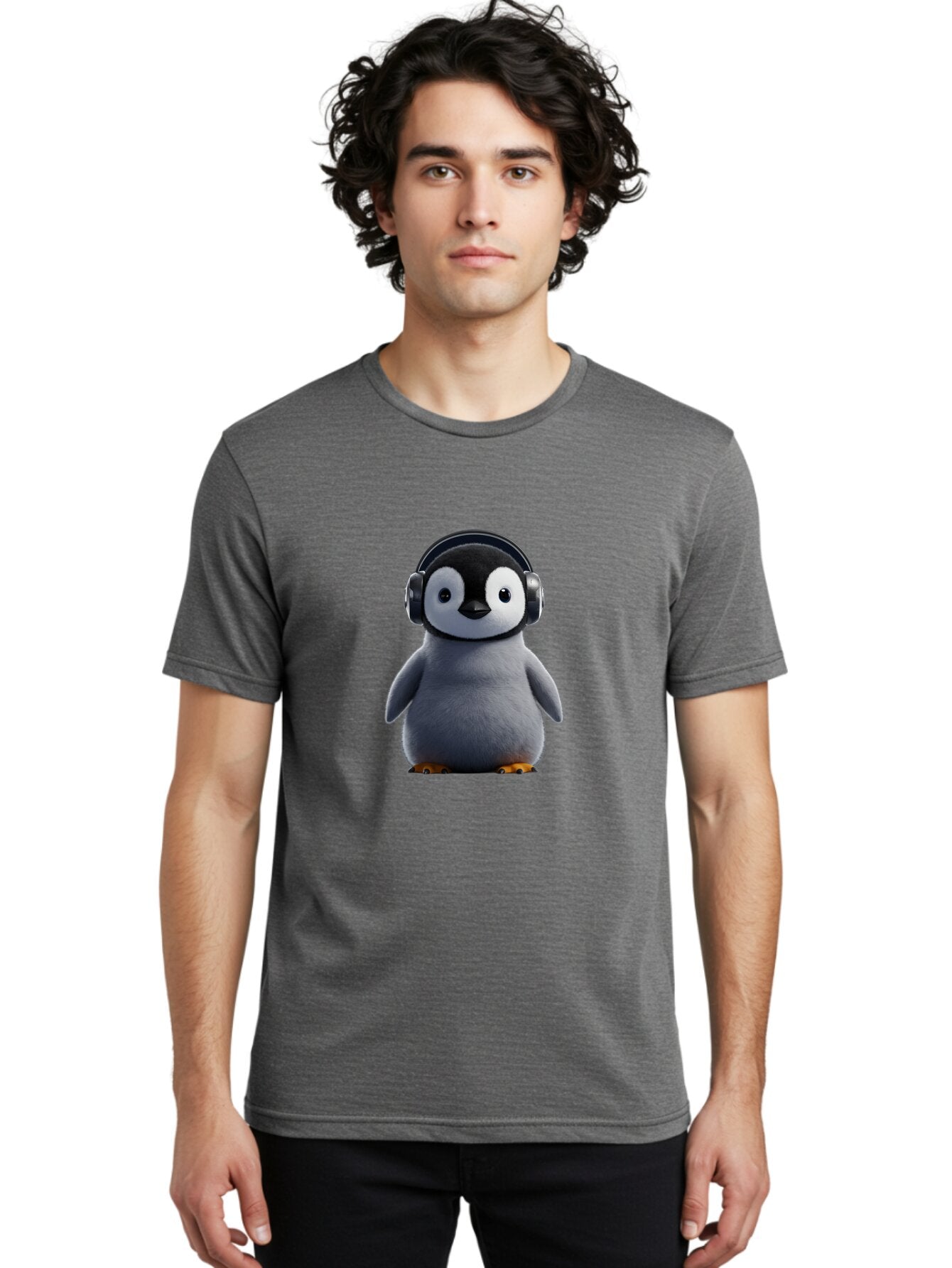 Penguin-With-Headphones-2 Men'S Graphic Tee, 100% Cotton, Comfortable Casual Summer Wear, Machine Washable, Vintage Camera, Old Camera, Antique Camera, Black Camera, Classic Photography, Photography Equipment, Nostalgic Device, Film Camera, Ban085 21