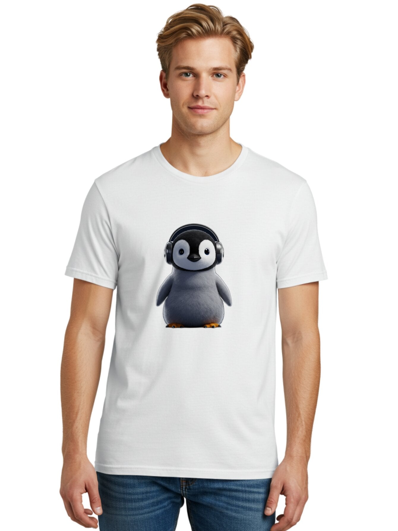 Penguin-With-Headphones-2 Men'S Graphic Tee, 100% Cotton, Comfortable Casual Summer Wear, Machine Washable, Vintage Camera, Old Camera, Antique Camera, Black Camera, Classic Photography, Photography Equipment, Nostalgic Device, Film Camera, Ban085 25