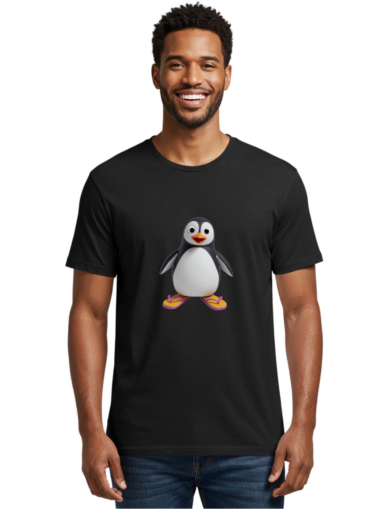 Penguin-With-Slippers-1 Men'S Graphic Tee, 100% Cotton, Comfortable Casual Summer Wear, Machine Washable, Vintage Camera, Old Camera, Antique Camera, Black Camera, Classic Photography, Photography Equipment, Nostalgic Device, Film Camera, Ban090 30