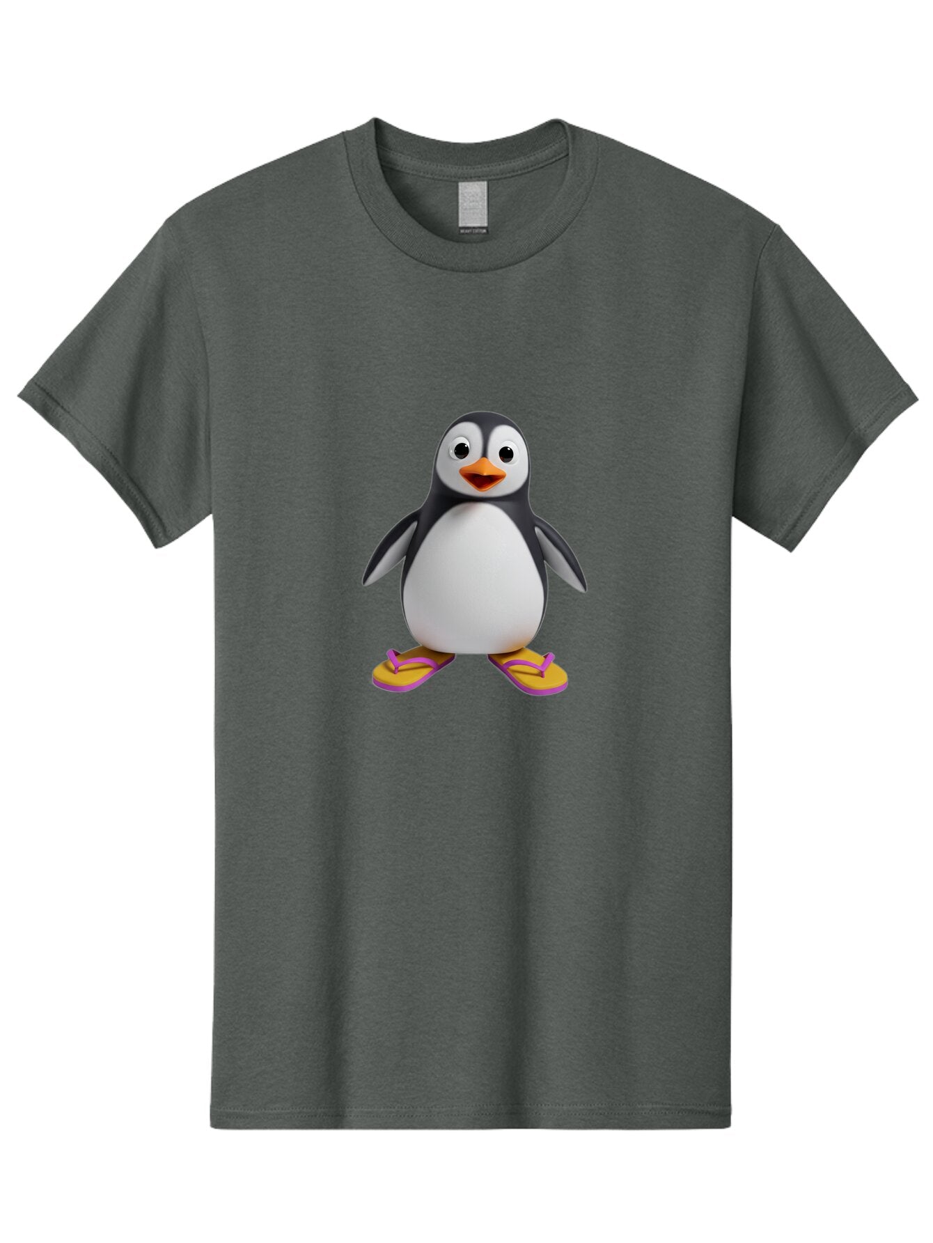 Penguin-With-Slippers-1 Men'S Graphic Tee, 100% Cotton, Comfortable Casual Summer Wear, Machine Washable, Vintage Camera, Old Camera, Antique Camera, Black Camera, Classic Photography, Photography Equipment, Nostalgic Device, Film Camera, Ban090 3