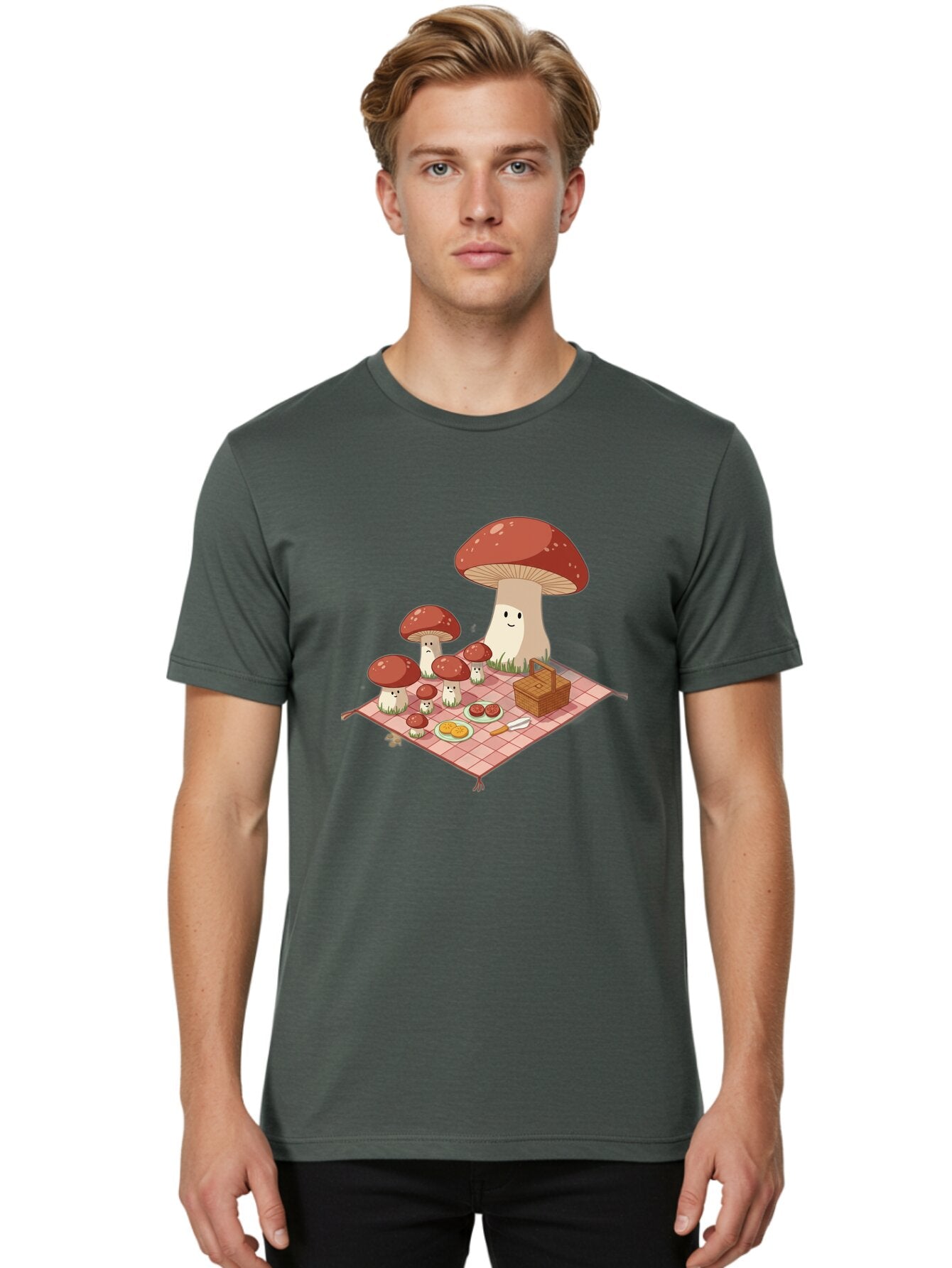Picnic-Mushrooms Men'S Graphic Tee, 100% Cotton, Comfortable Casual Summer Wear, Machine Washable, Vintage Camera, Old Camera, Antique Camera, Black Camera, Classic Photography, Photography Equipment, Nostalgic Device, Film Camera, Camera Art Ban101 16
